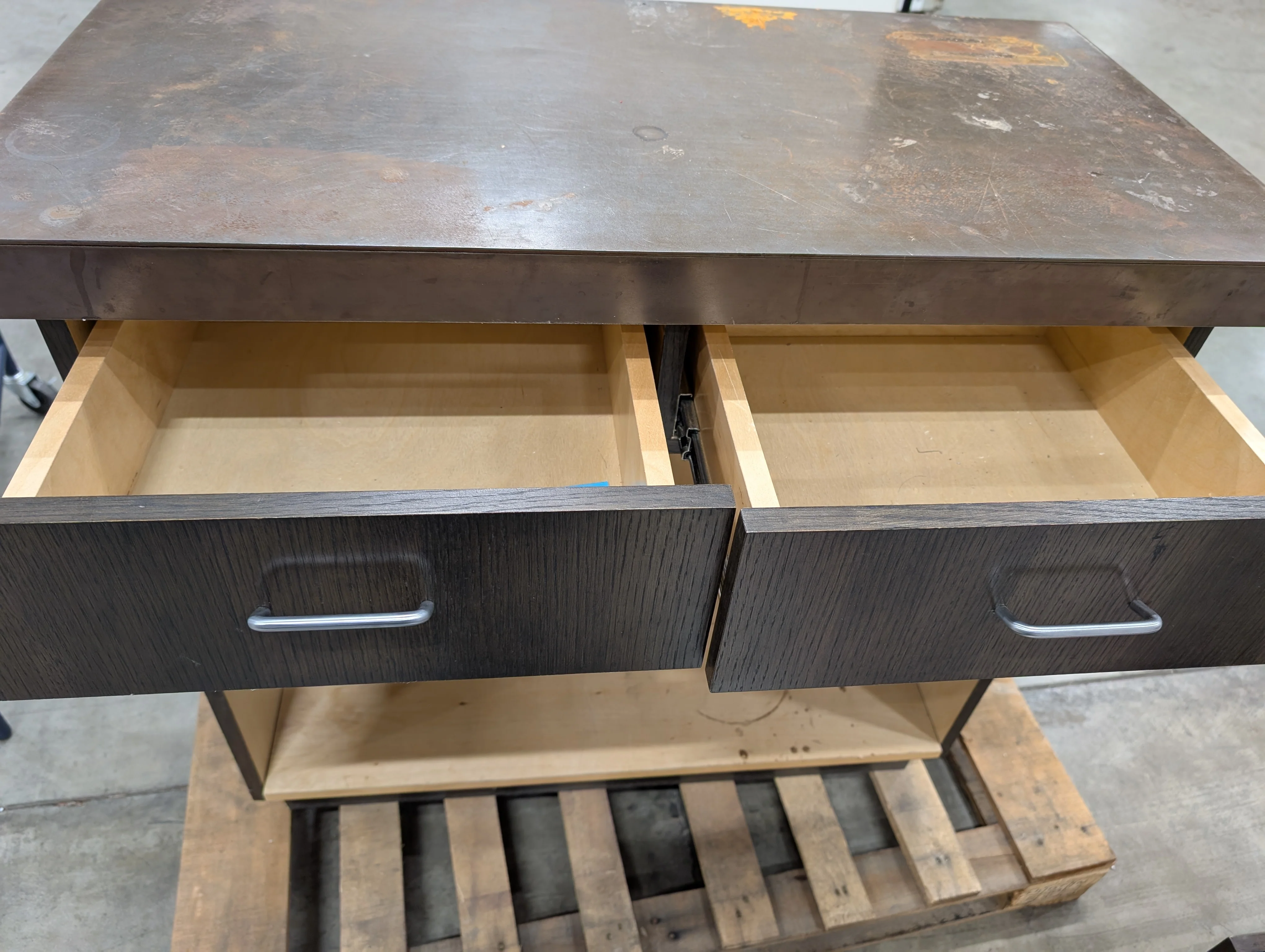 Modern Dark Wood Grain Cabinet Drawer Unit - Image 3