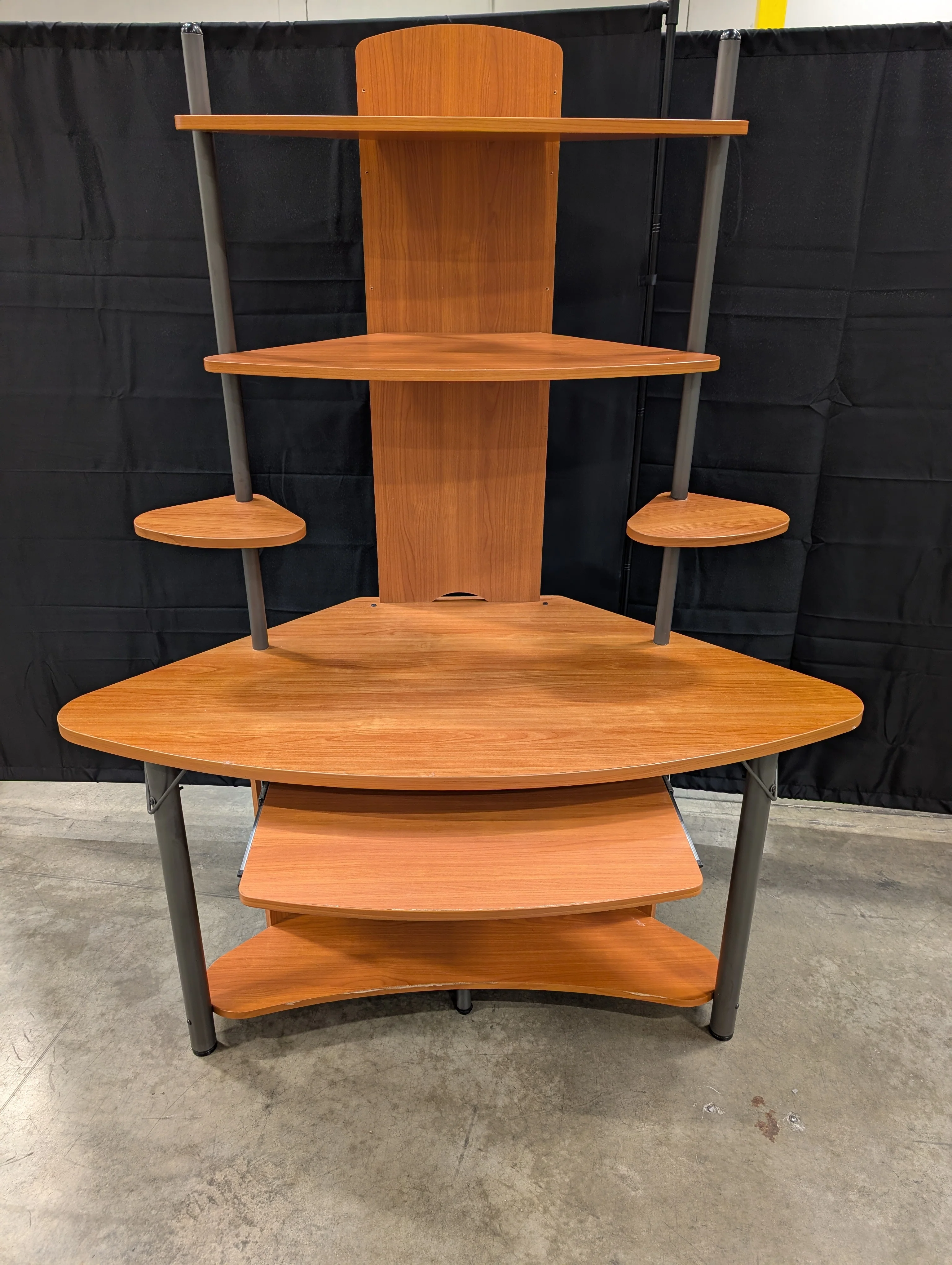 Contemporary Multilevel Workstation with Integrated Shelving - Image 5