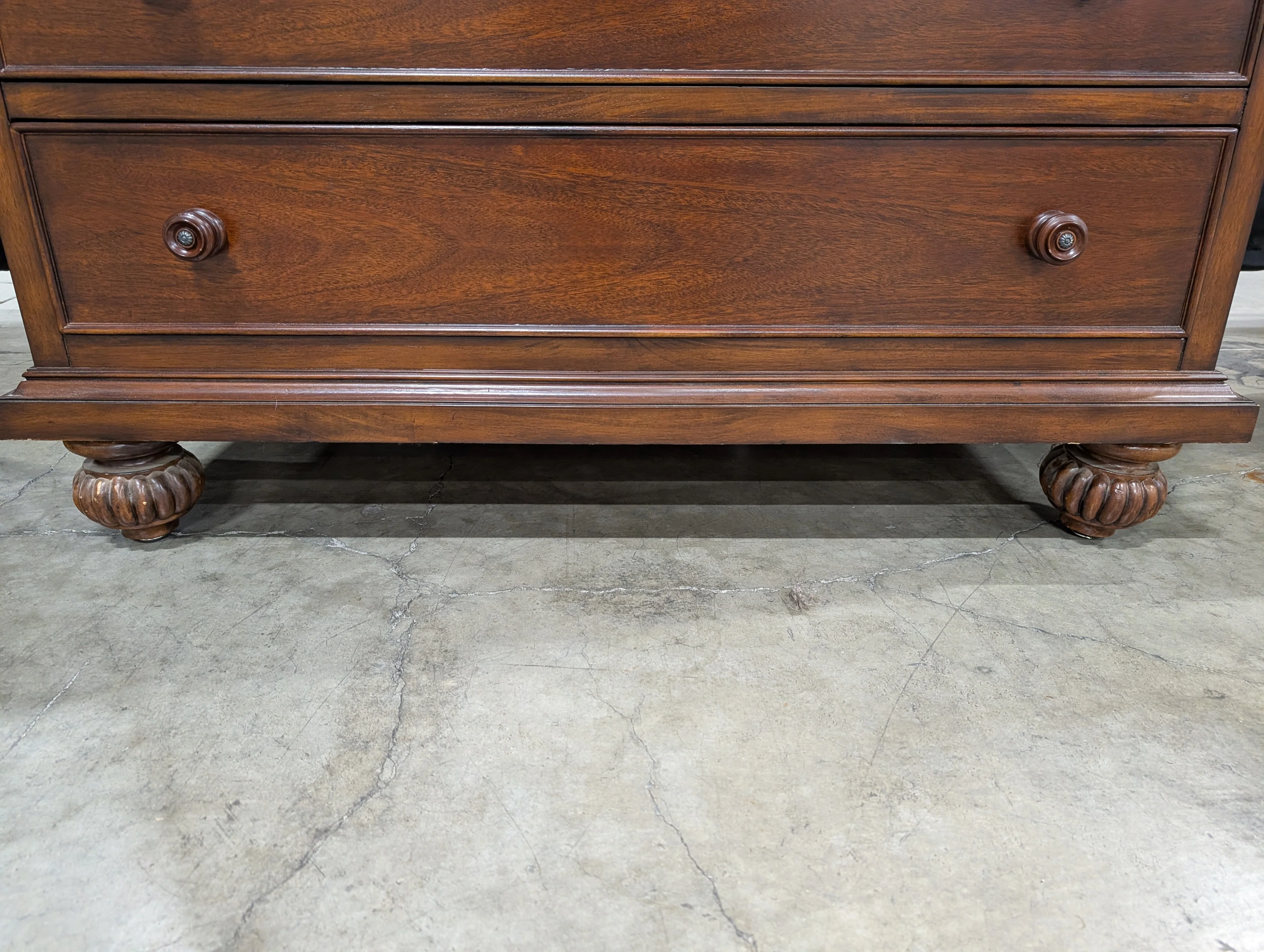 Traditional Dark Hardwood Armoire Dresser Combo - Image 11