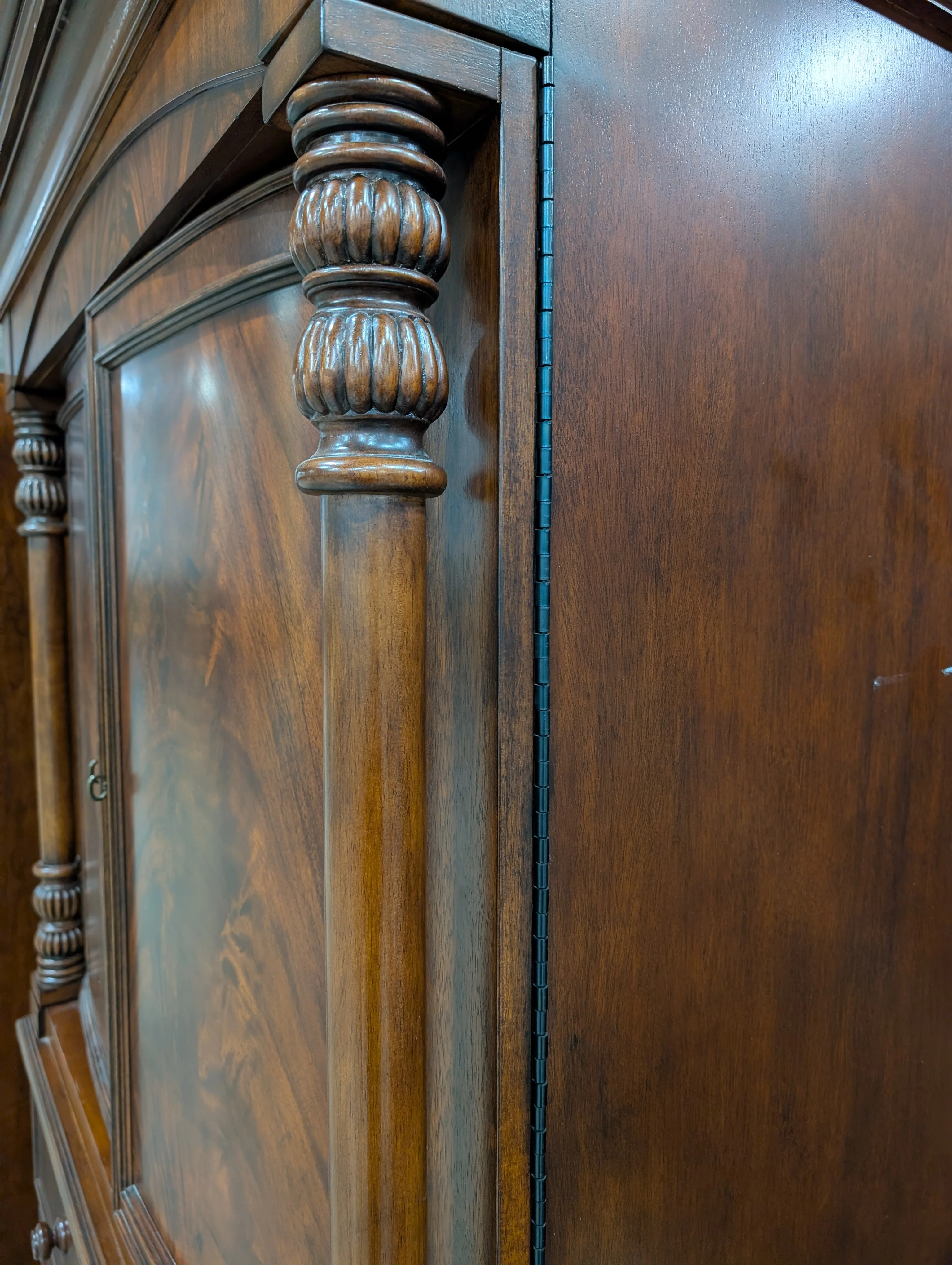 Traditional Dark Hardwood Armoire Dresser Combo - Image 15