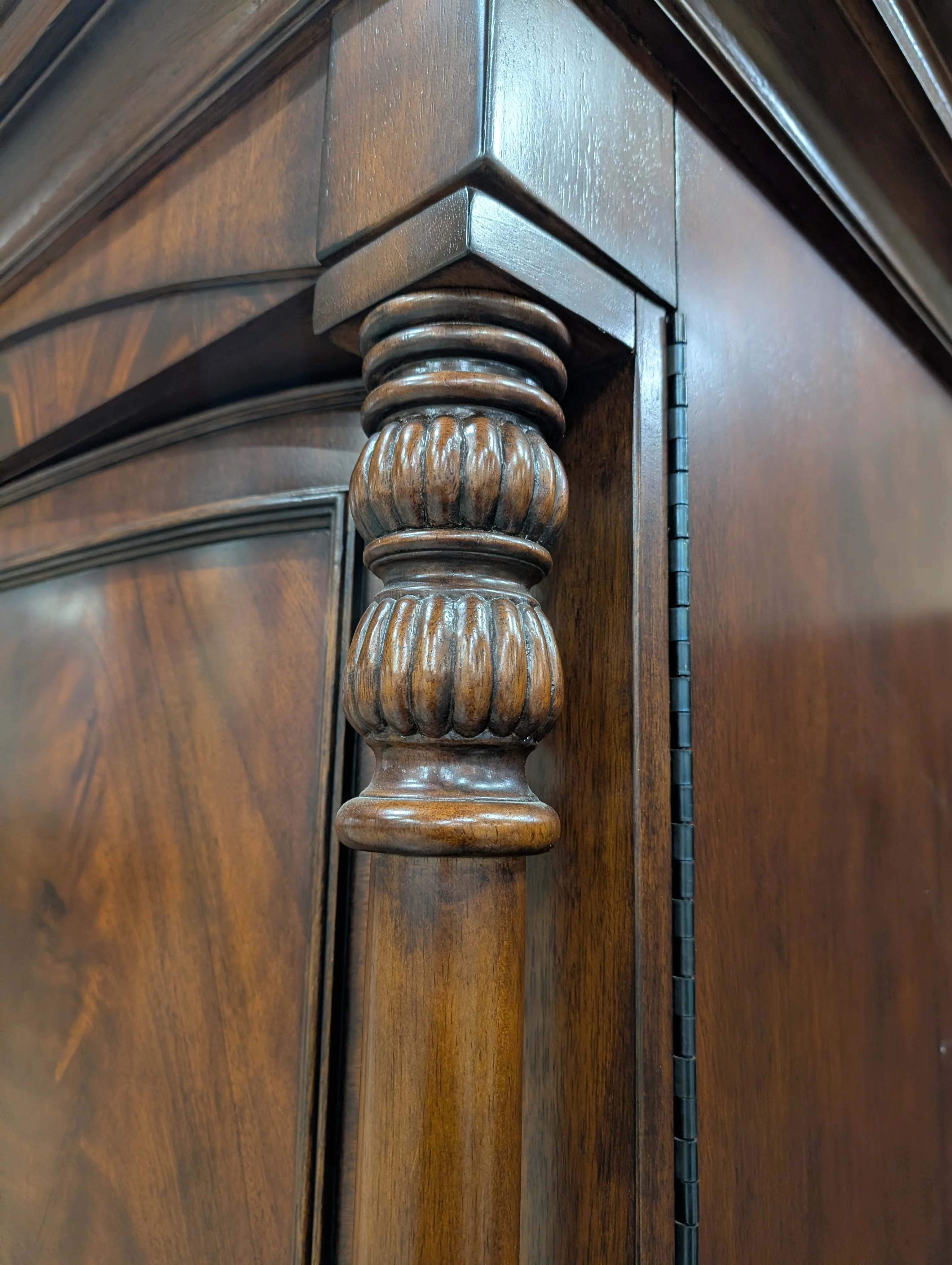 Traditional Dark Hardwood Armoire Dresser Combo - Image 3