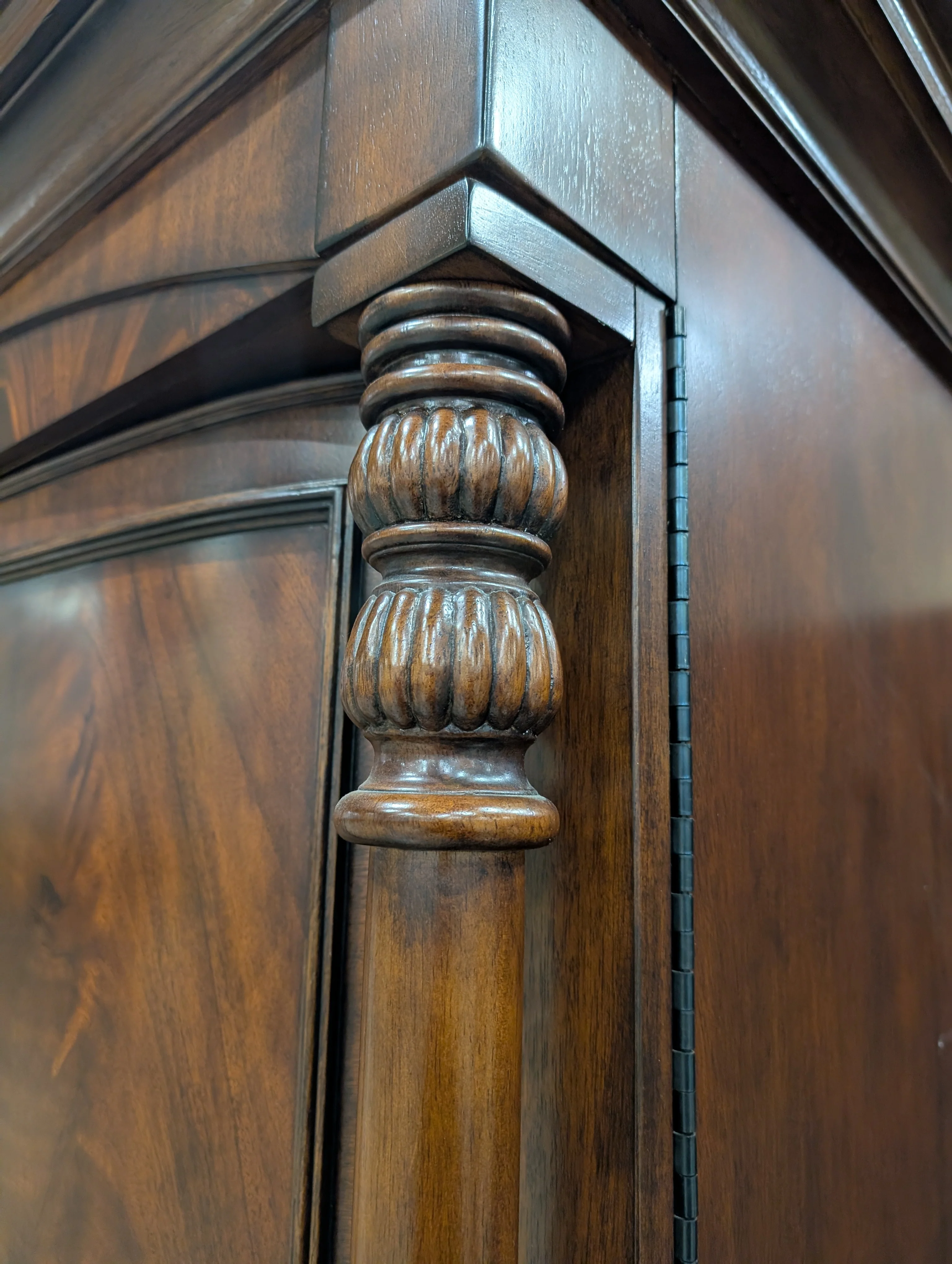 Traditional Dark Hardwood Armoire Dresser Combo - Image 4
