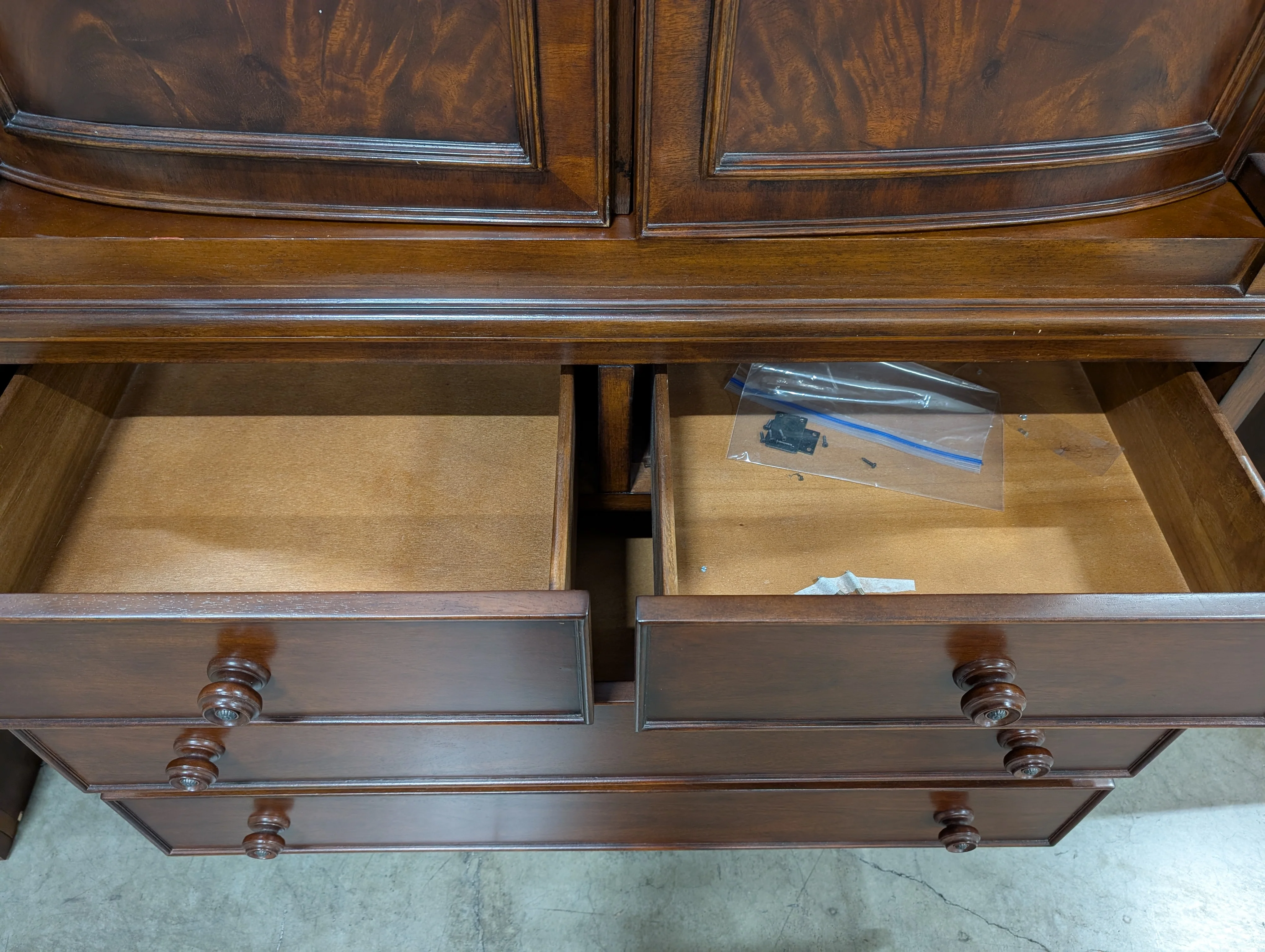Traditional Dark Hardwood Armoire Dresser Combo - Image 9