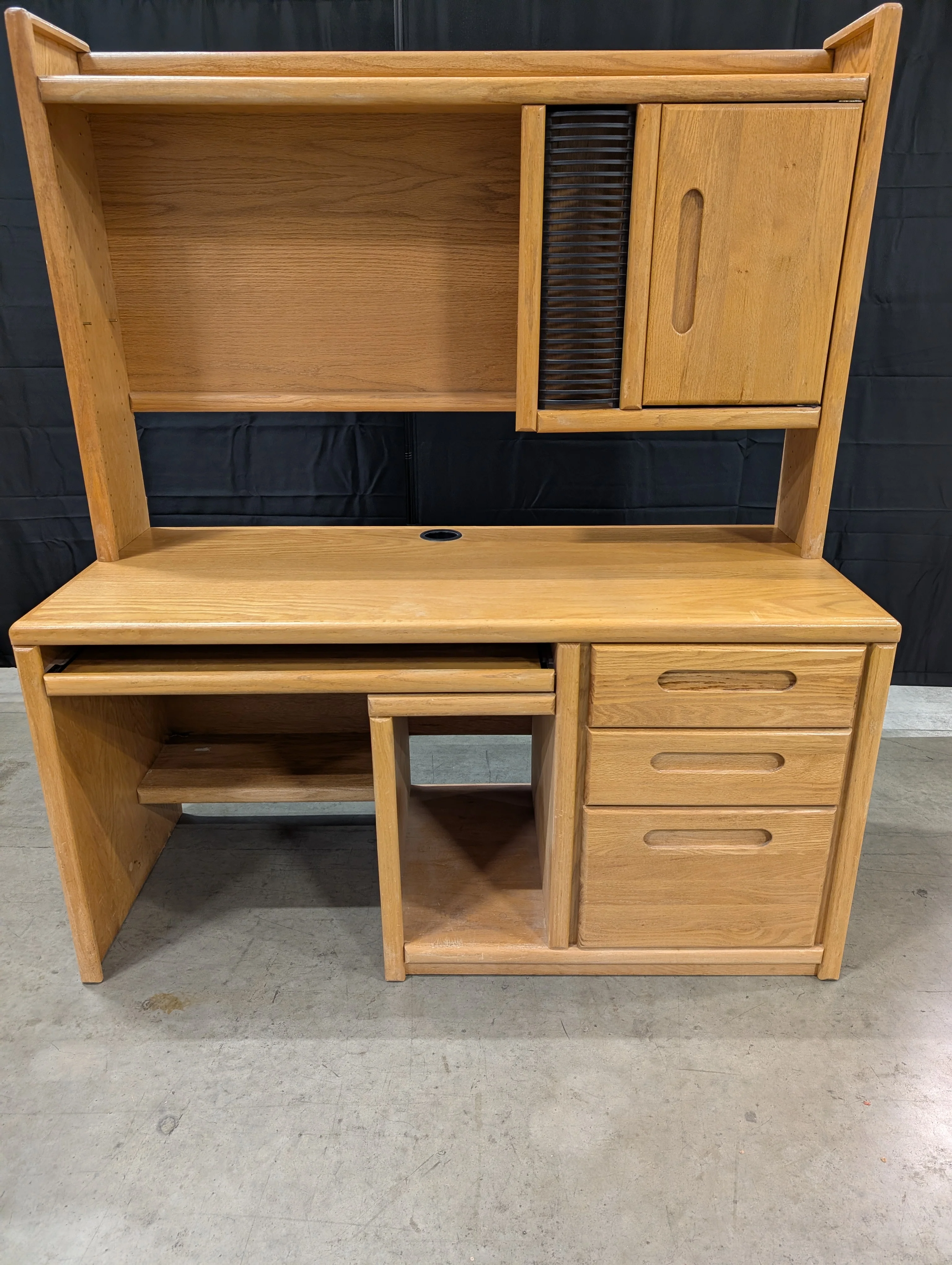 Sturdy Wood Desk with Integrated Hutch and Storage - Image 7