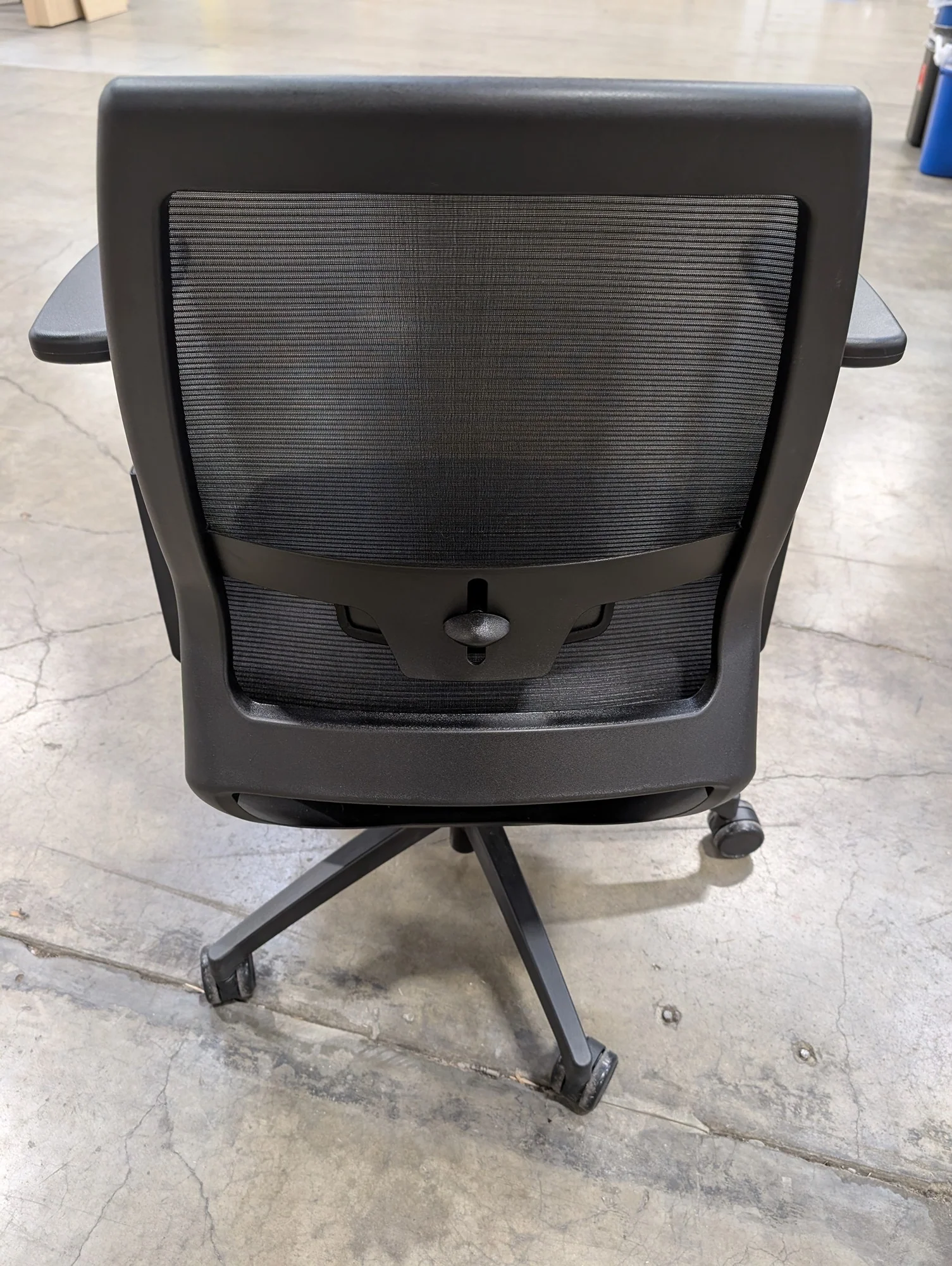 Adjustable Black Mesh and Grey Fabric Task Chair - Image 3