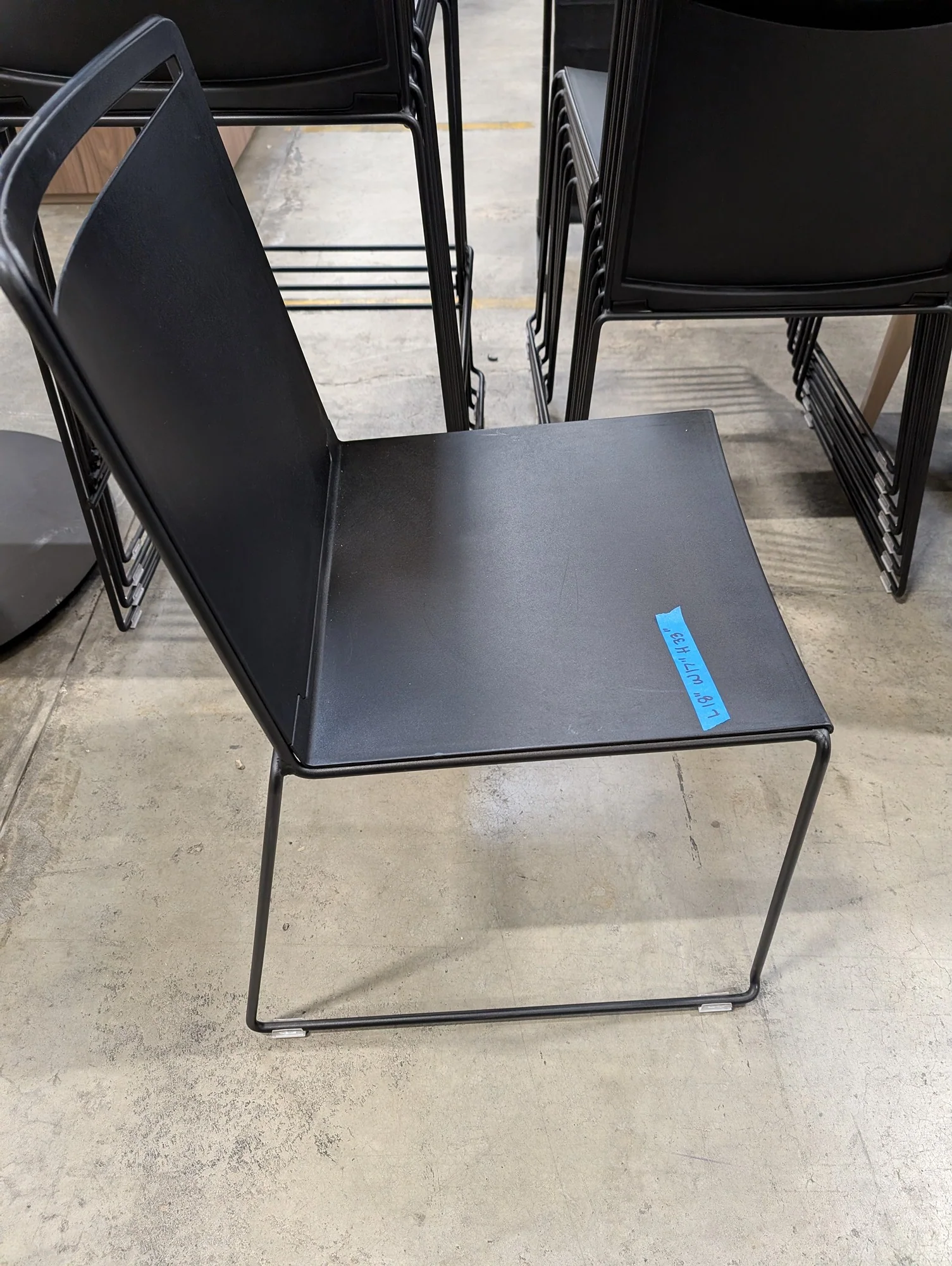 Modern Black Metal Frame Side Chair - Image 2