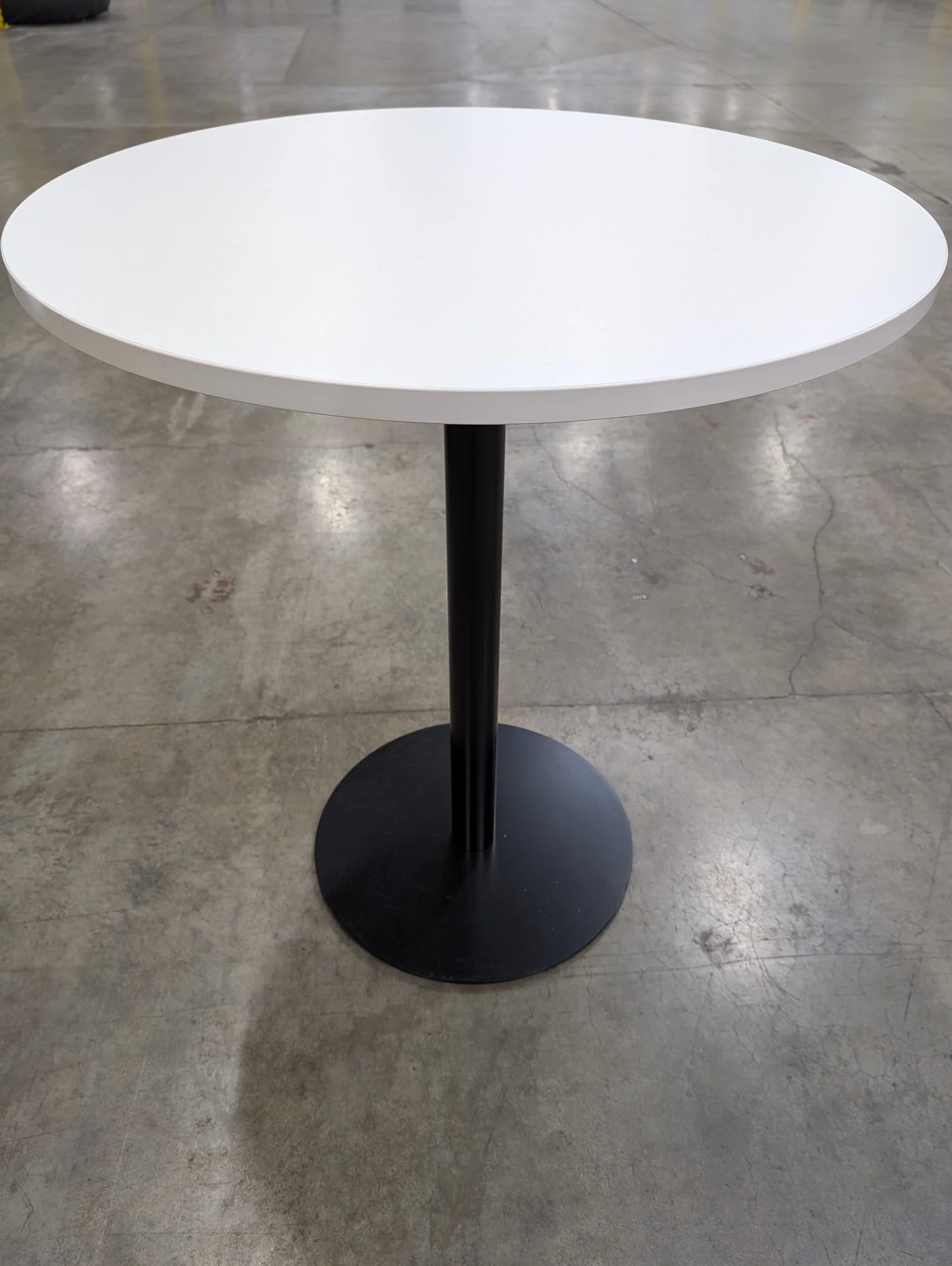 Modern White Round Bar Height Pedestal Table