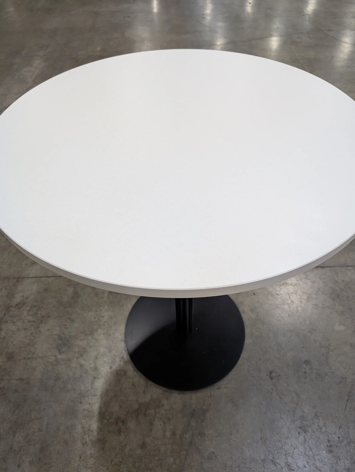 Modern White Round Bar Height Pedestal Table - Image 2