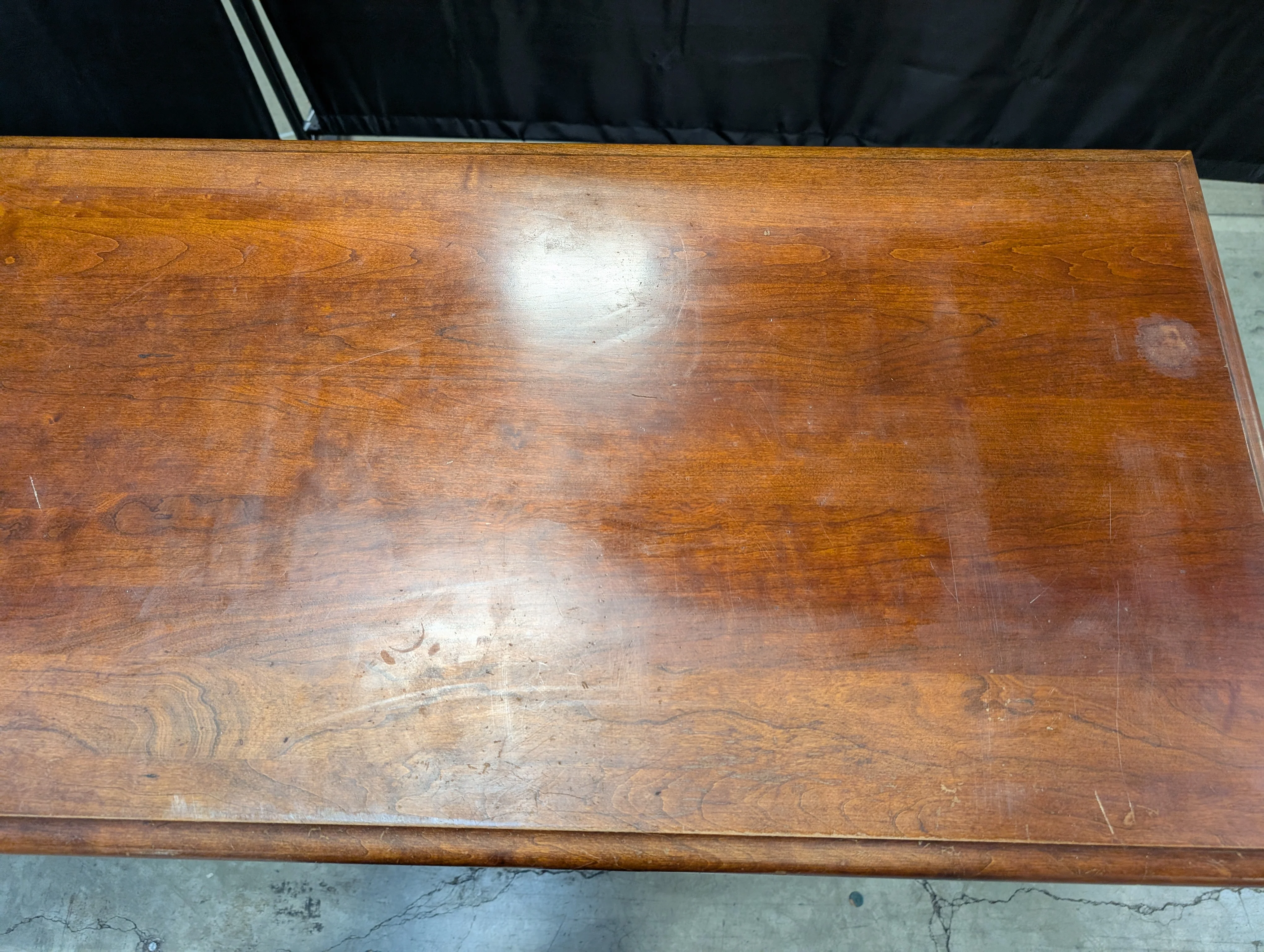Vintage Cherry Finish Wood Sideboard with Cabriole Legs - Image 6
