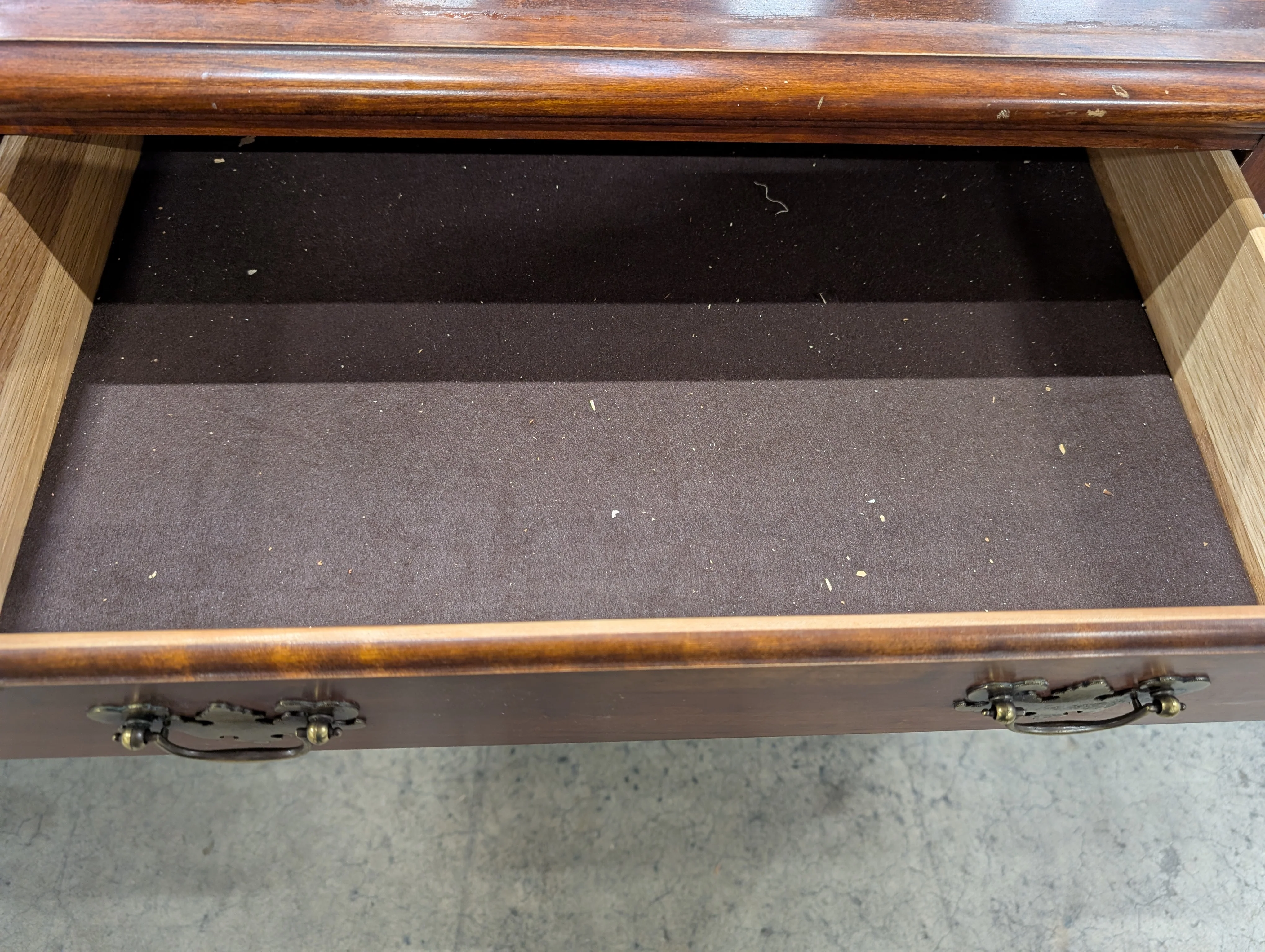 Richly Stained Wooden Display Cabinet with Glass Doors - Image 4