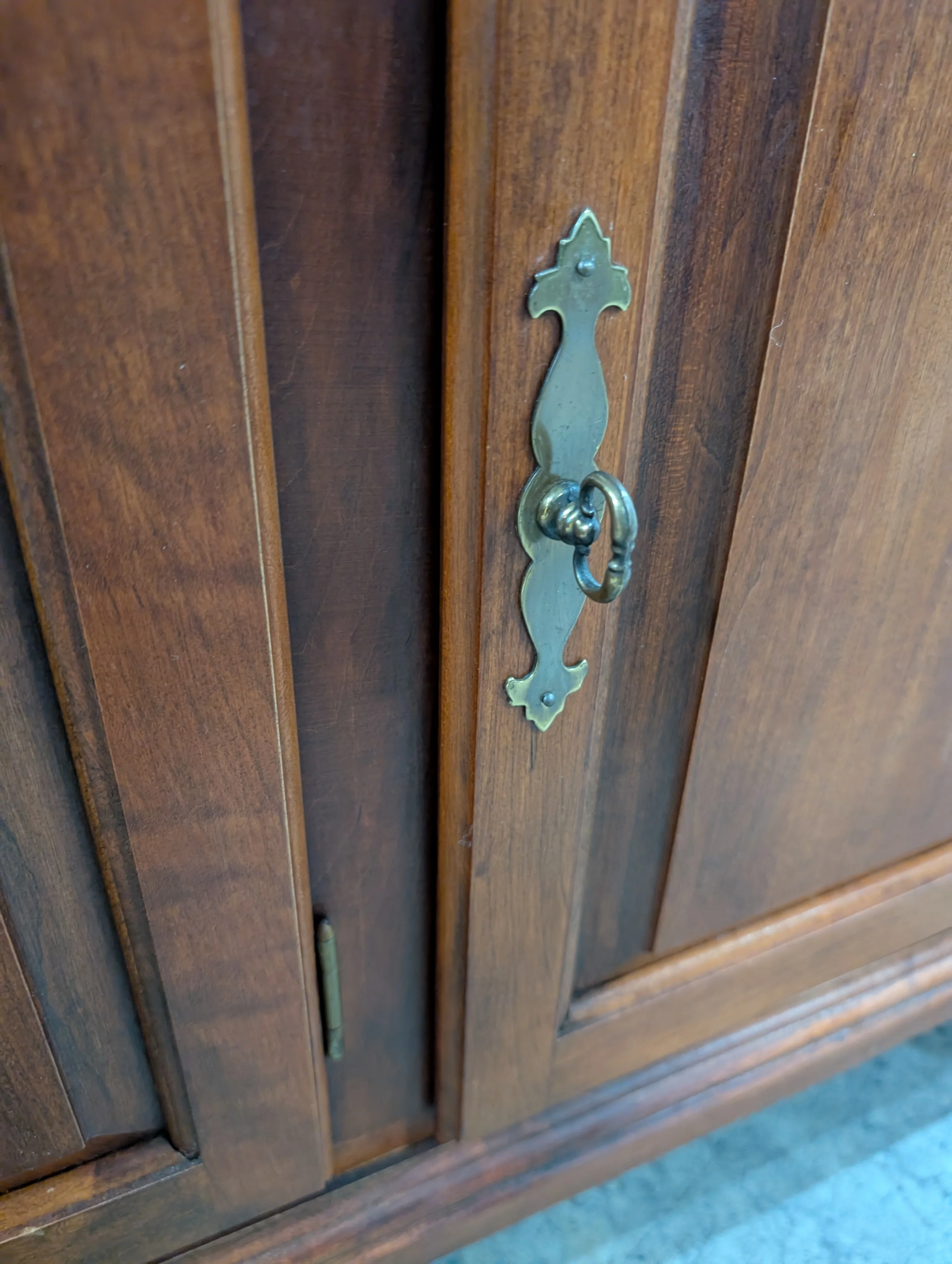 Richly Stained Wooden Display Cabinet with Glass Doors - Image 6