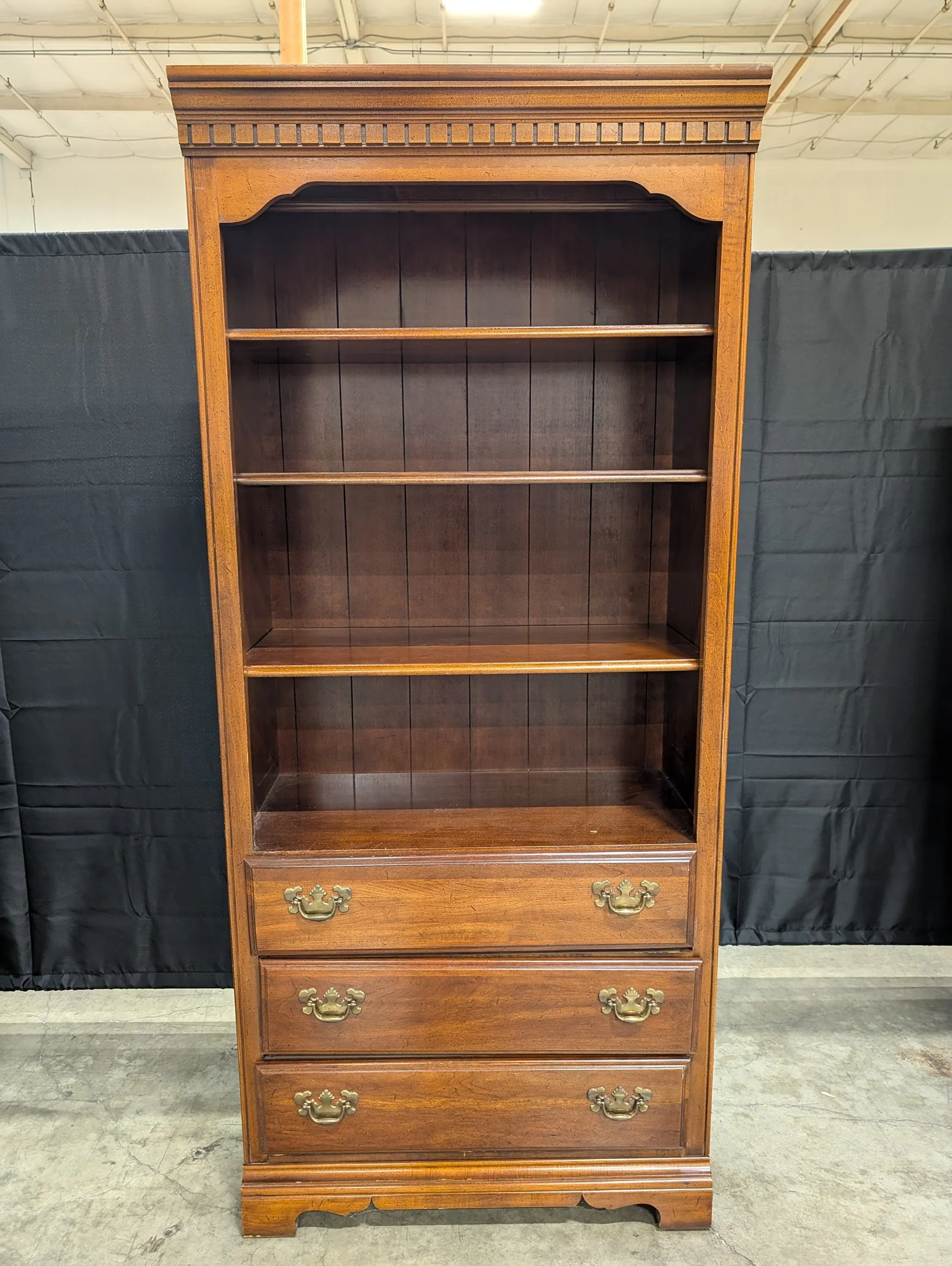 American Drew Traditional Solid Wood Bookcase with Storage Drawers - Image 2