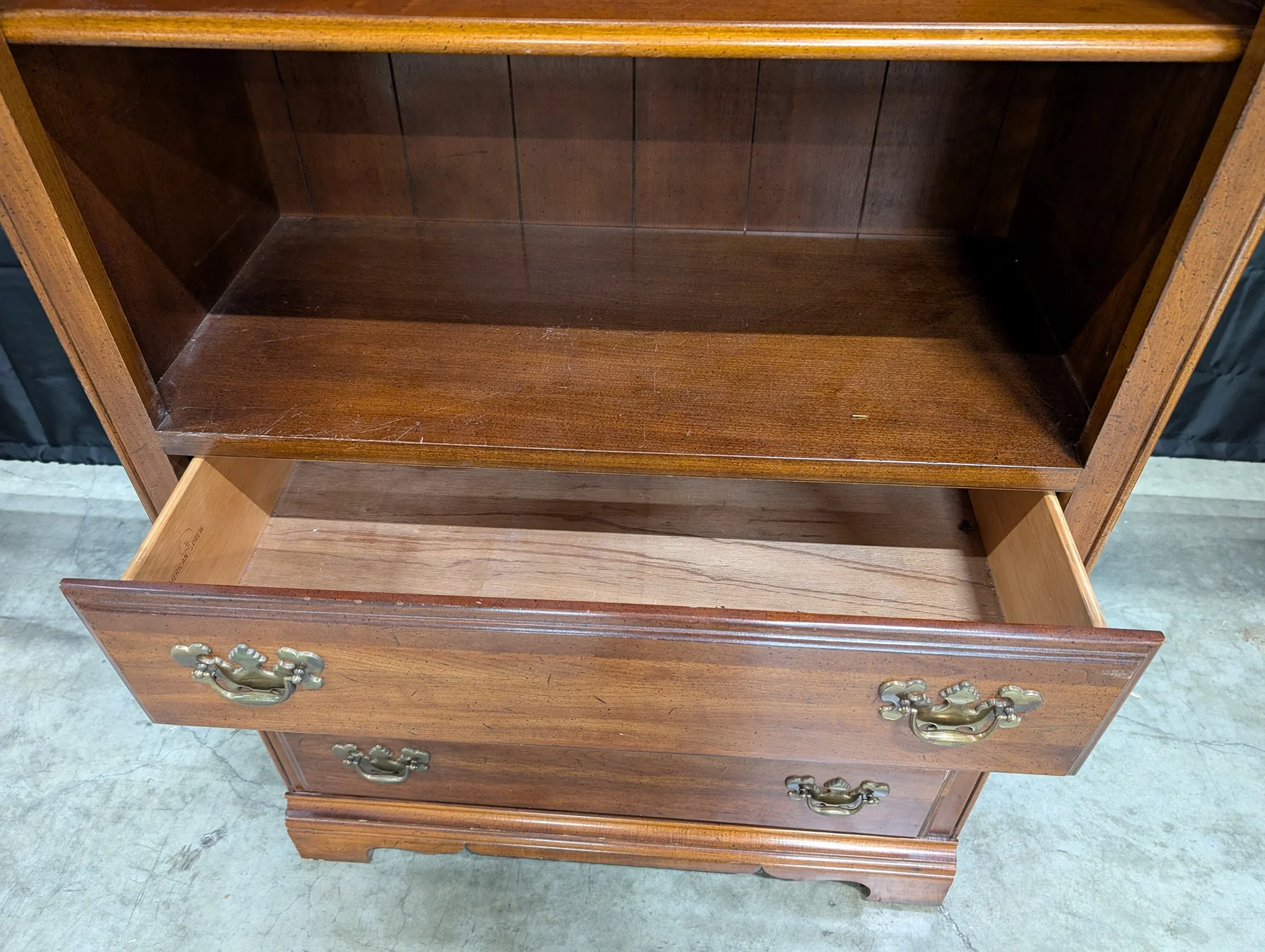 American Drew Traditional Solid Wood Bookcase with Storage Drawers - Image 4