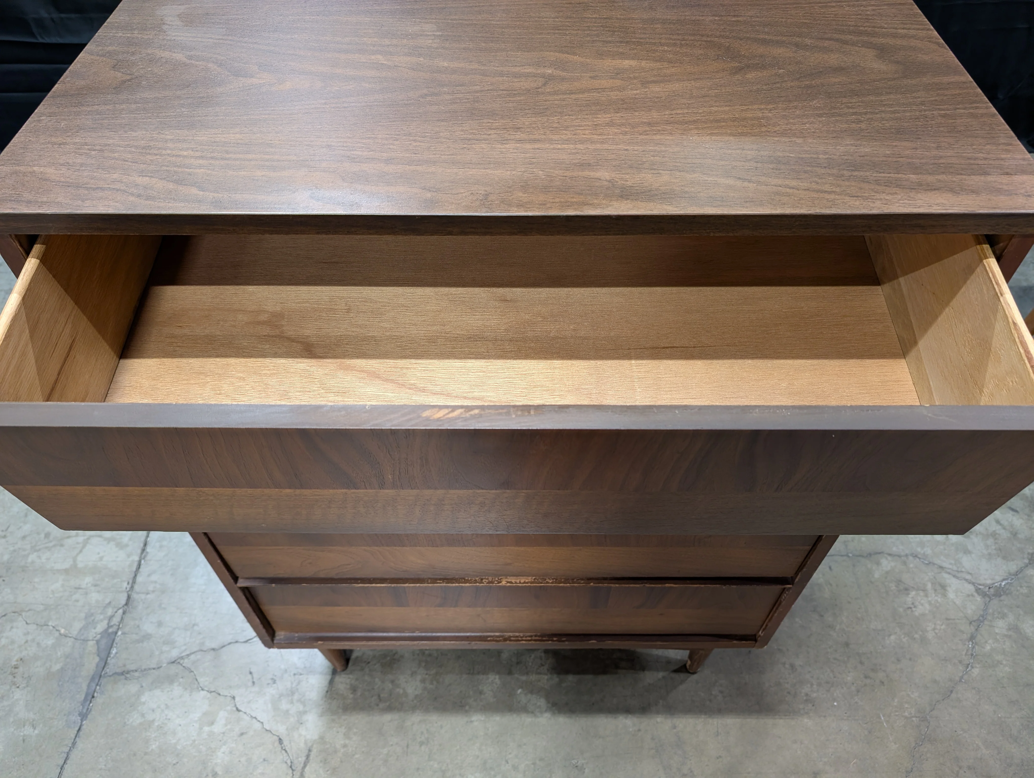 Vintage Four-Drawer Wooden Dresser | Mid-Century Style Chest of Drawers | Tapered Leg Storage Cabinet - Image 3