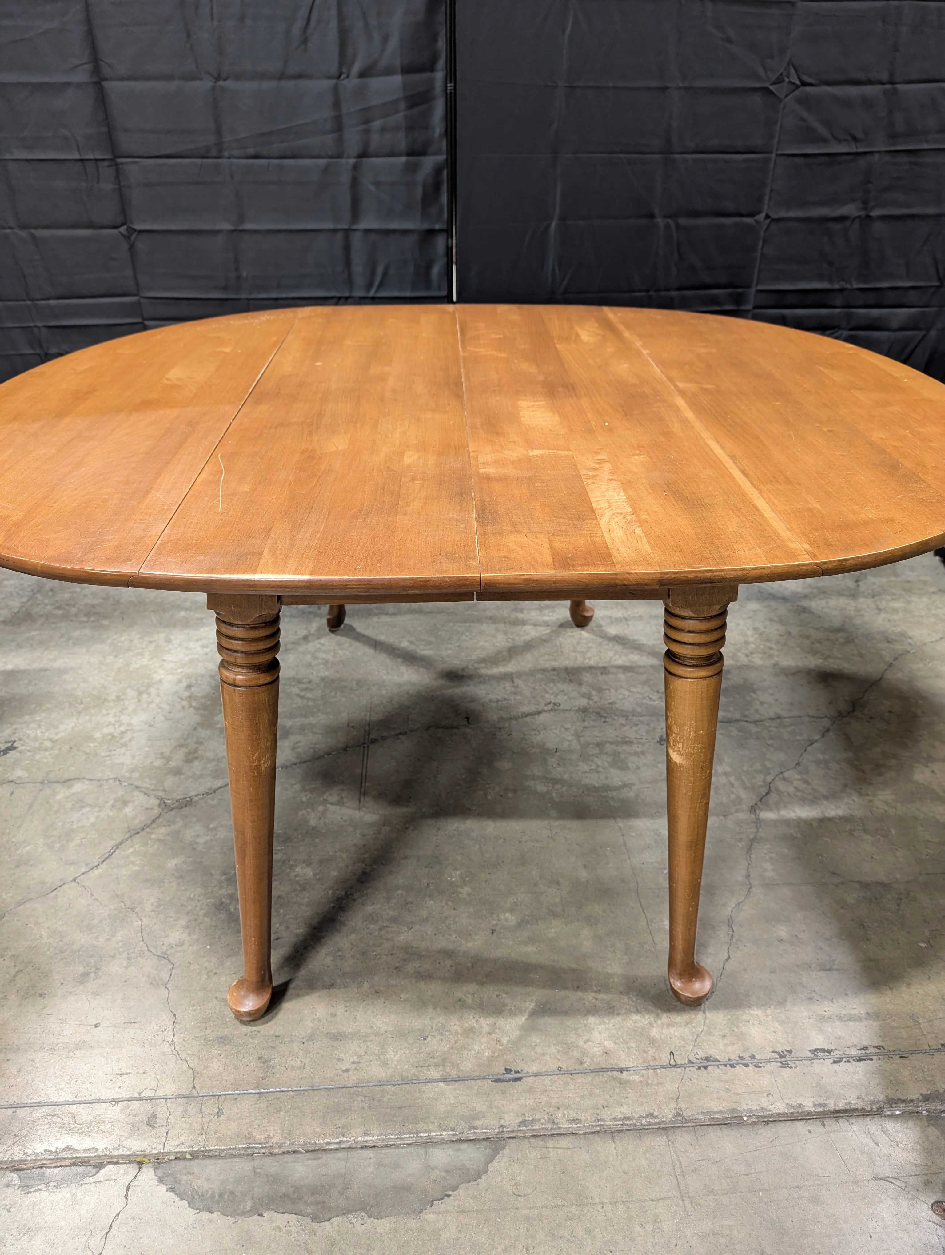 Classic Drop Leaf Wood Dining Table with Broken Foot