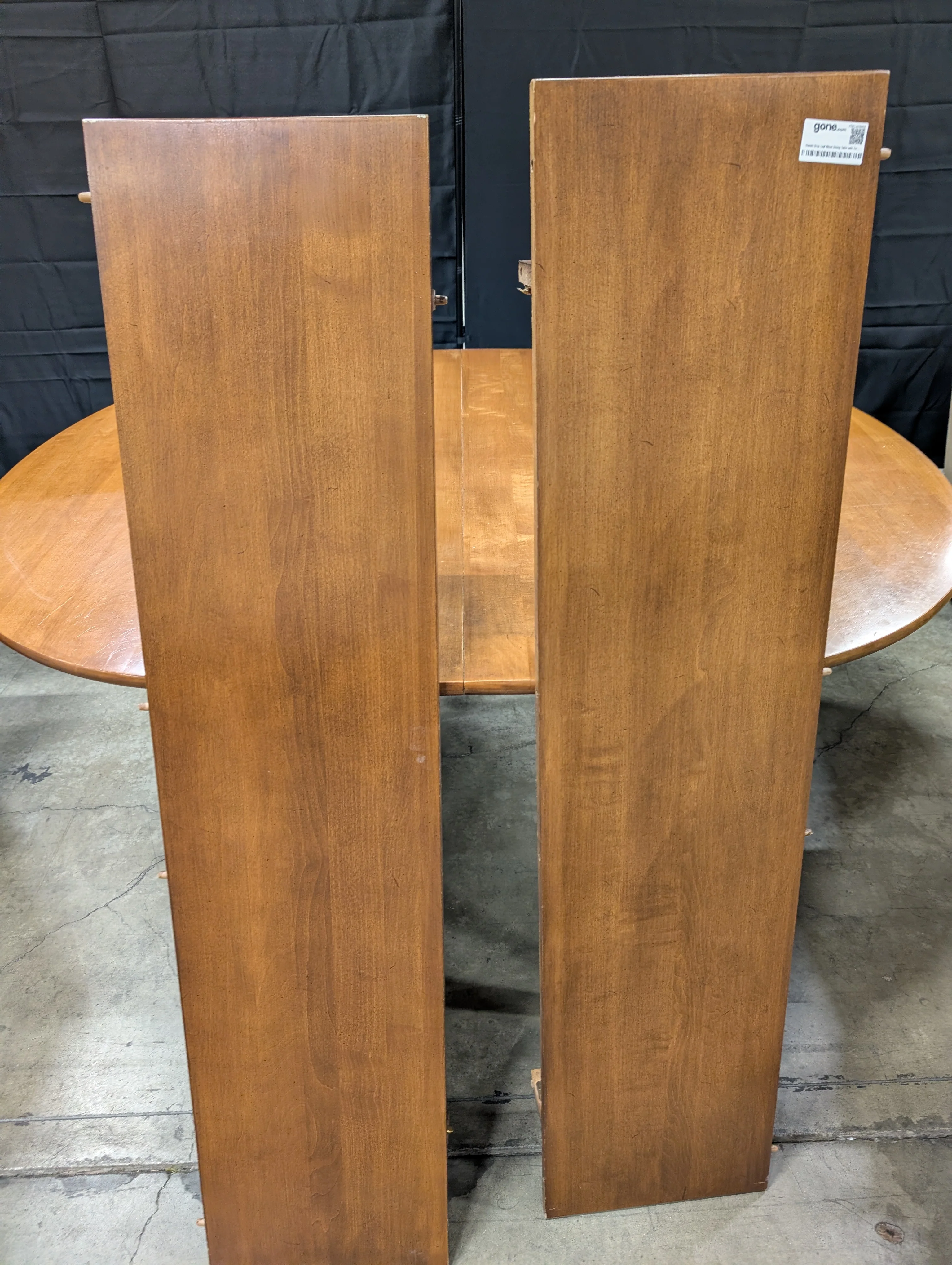 Classic Drop Leaf Wood Dining Table with Broken Foot - Image 5