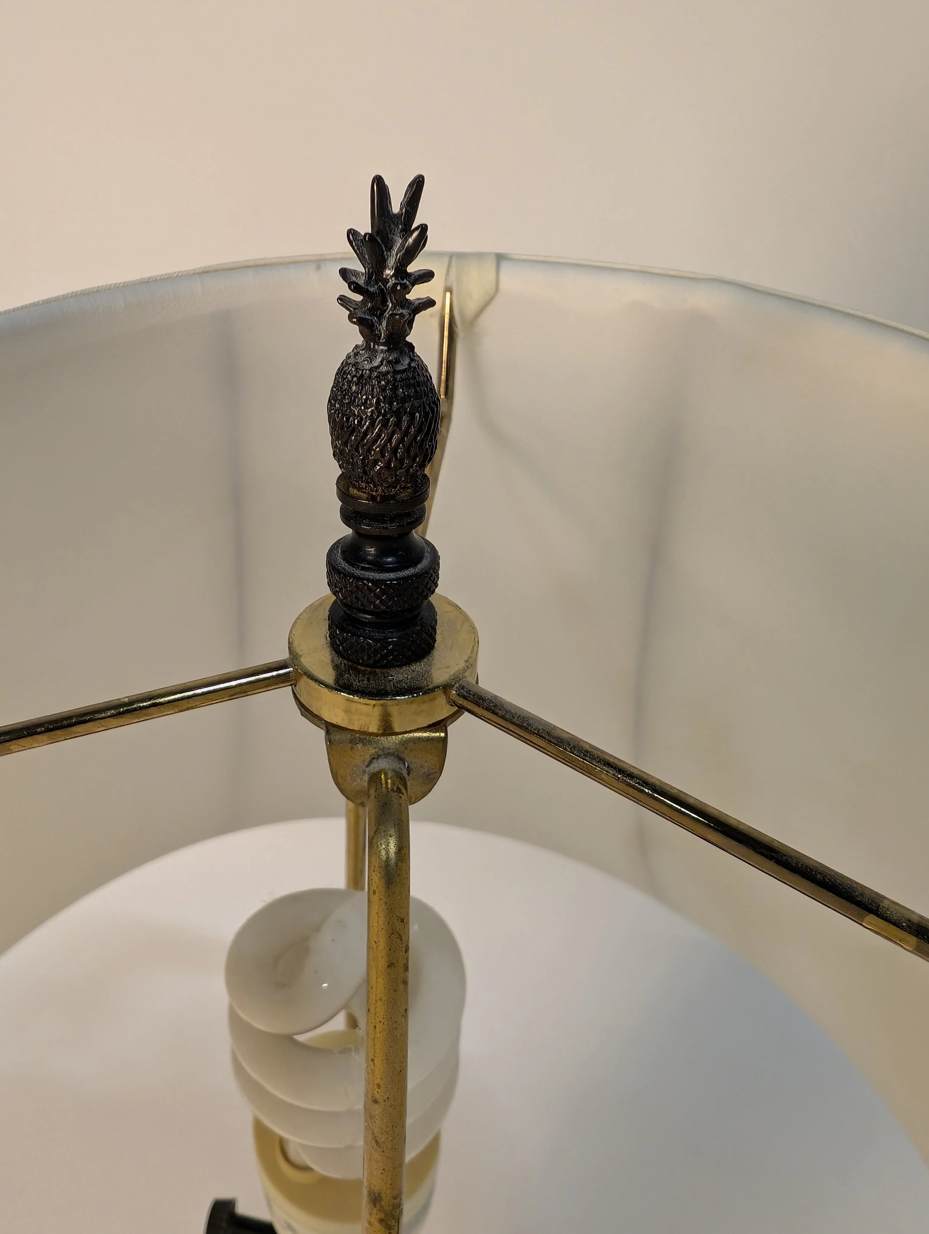 Traditional Pineapple Base Table Lampswith Cream Bell Shade - Image 5