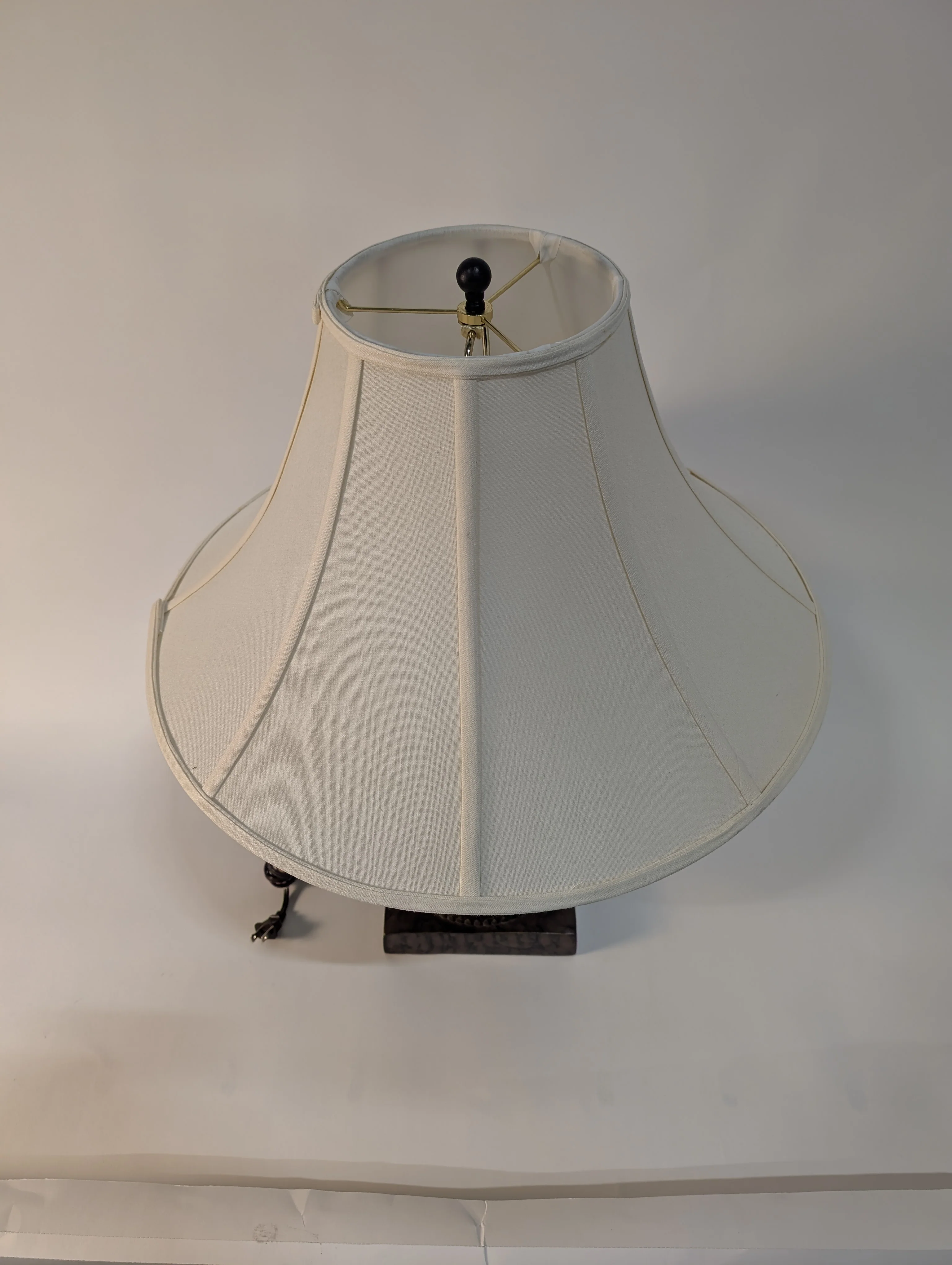 Traditional Urn Style Table Lamp with Flared Fabric Shade - Image 3