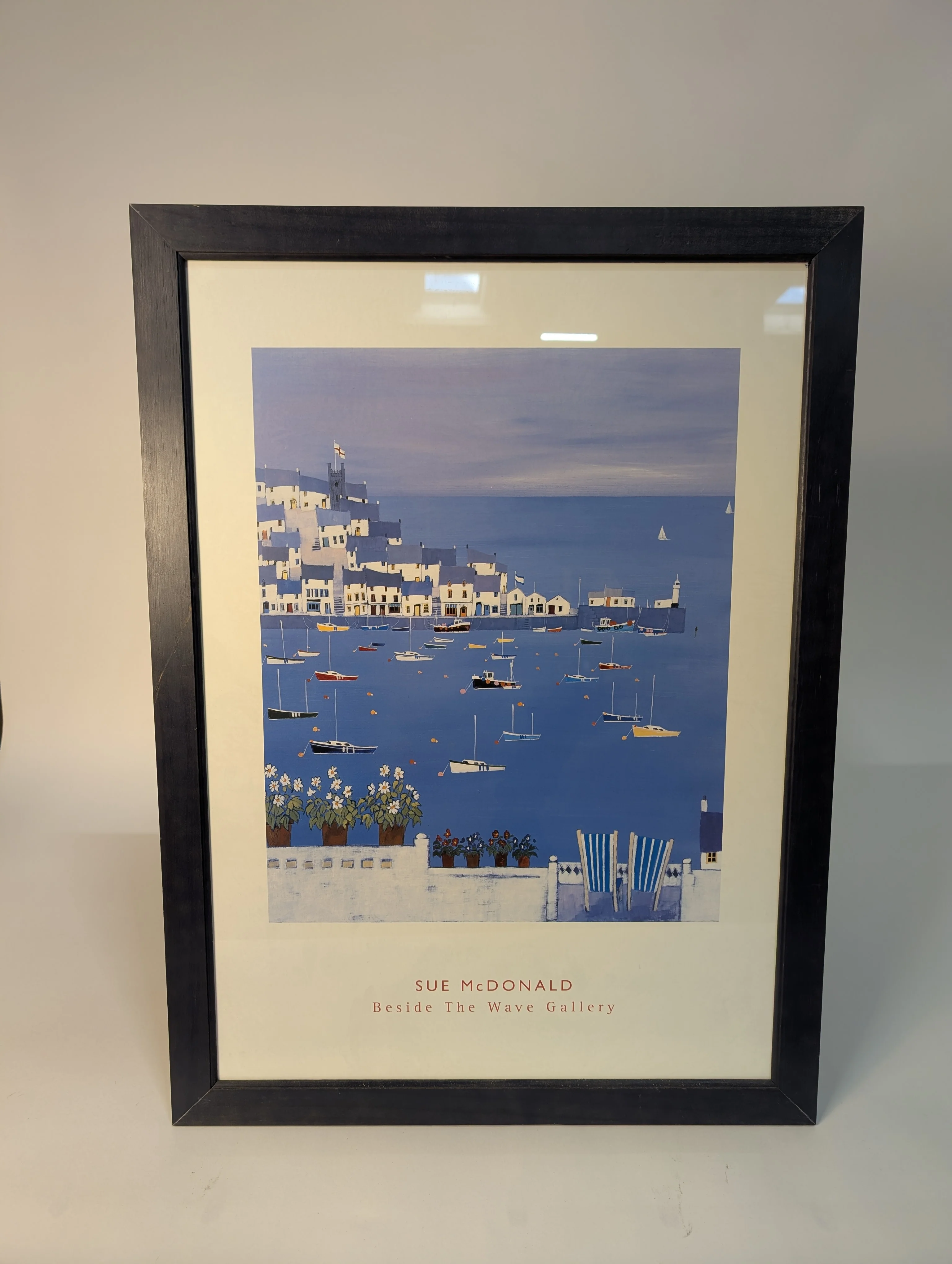 Sue McDonald Framed Coastal Harbor Town Art Print