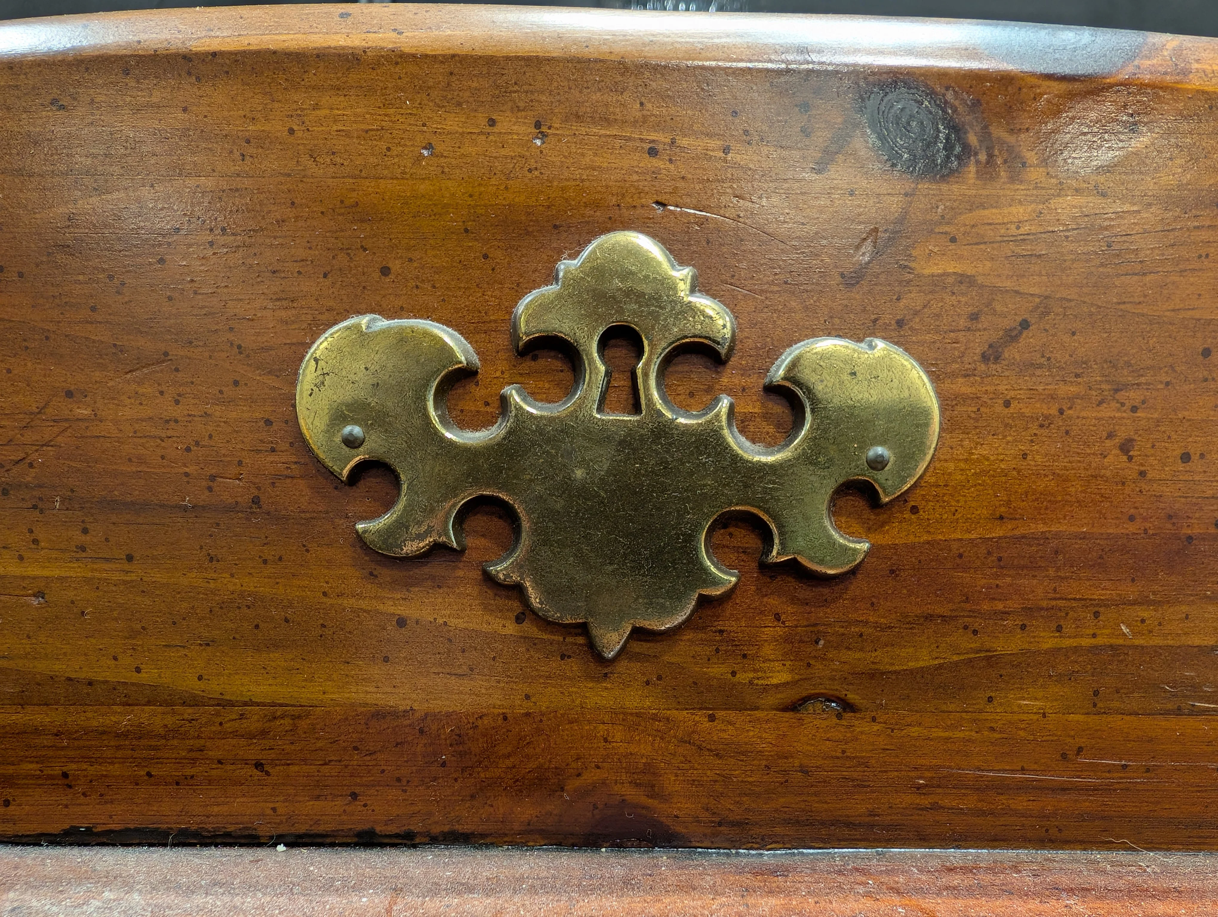 Virginia House - Rustic Pine Dry Sink Cabinet with Brass Hardware - Image 11