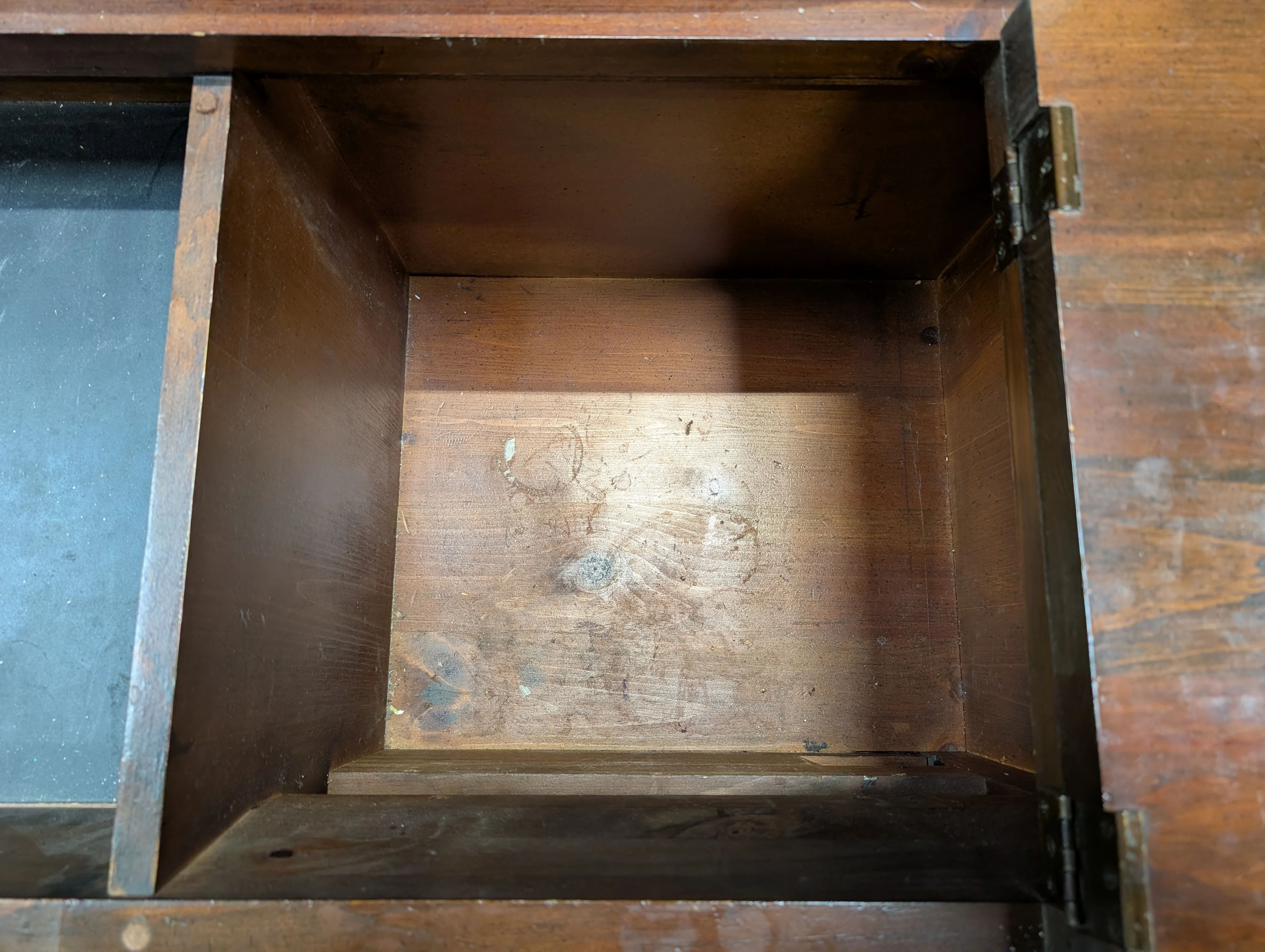 Virginia House - Rustic Pine Dry Sink Cabinet with Brass Hardware - Image 5