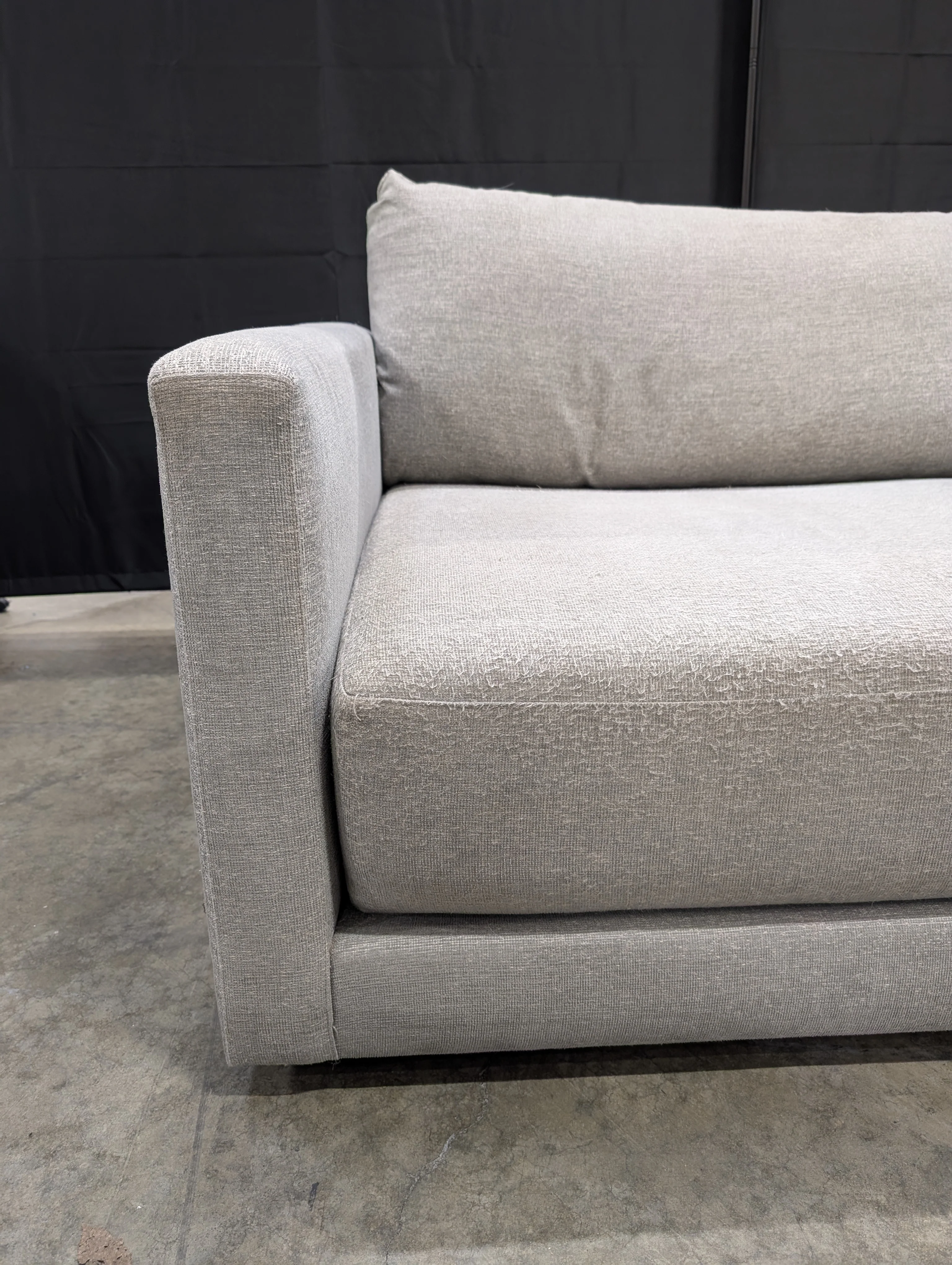 Crate&Barrel Grey Two-Seater Sofa with Wide Arms - Image 3
