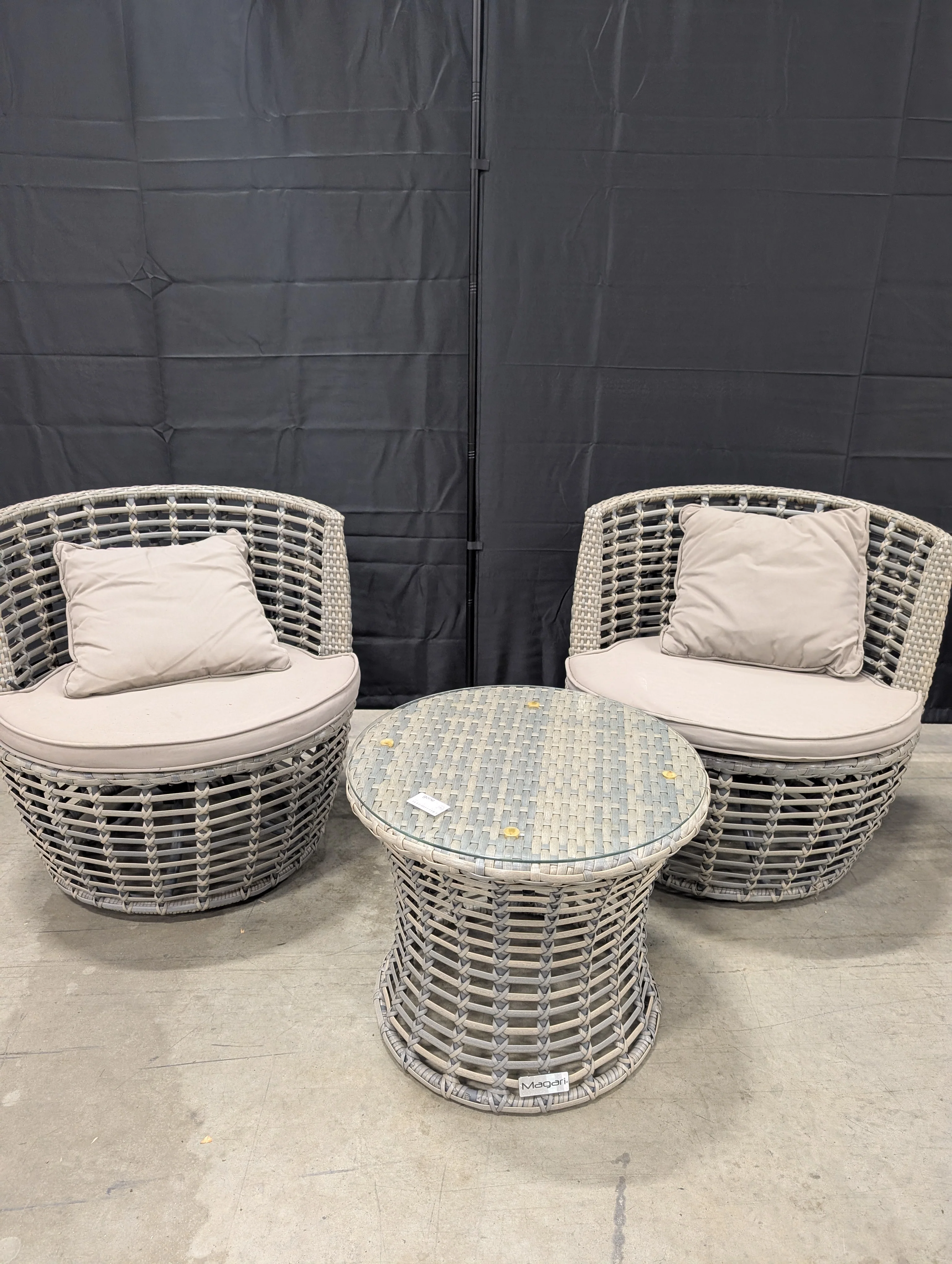 Magari Outdoor Woven 3 Piece Patio Set - Image 4