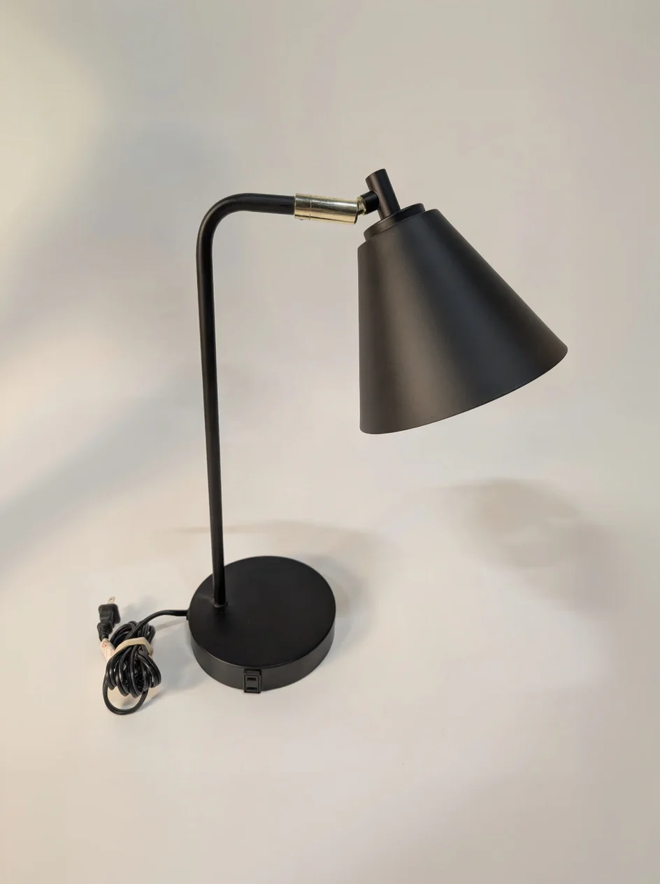 Modern Black Desk Lamp with USB Charging Ports