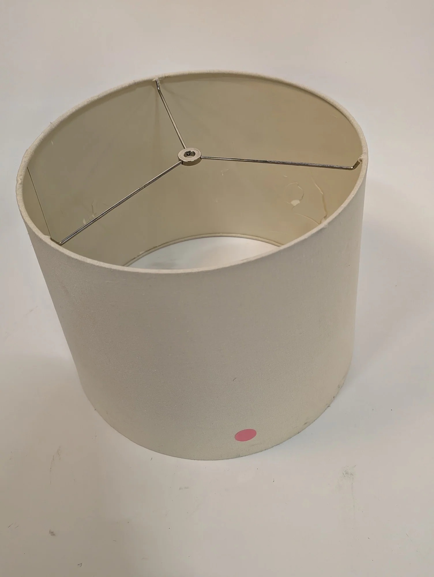 Neutral Cylindrical Fabric Lampshade with Spider Fitter - Image 5
