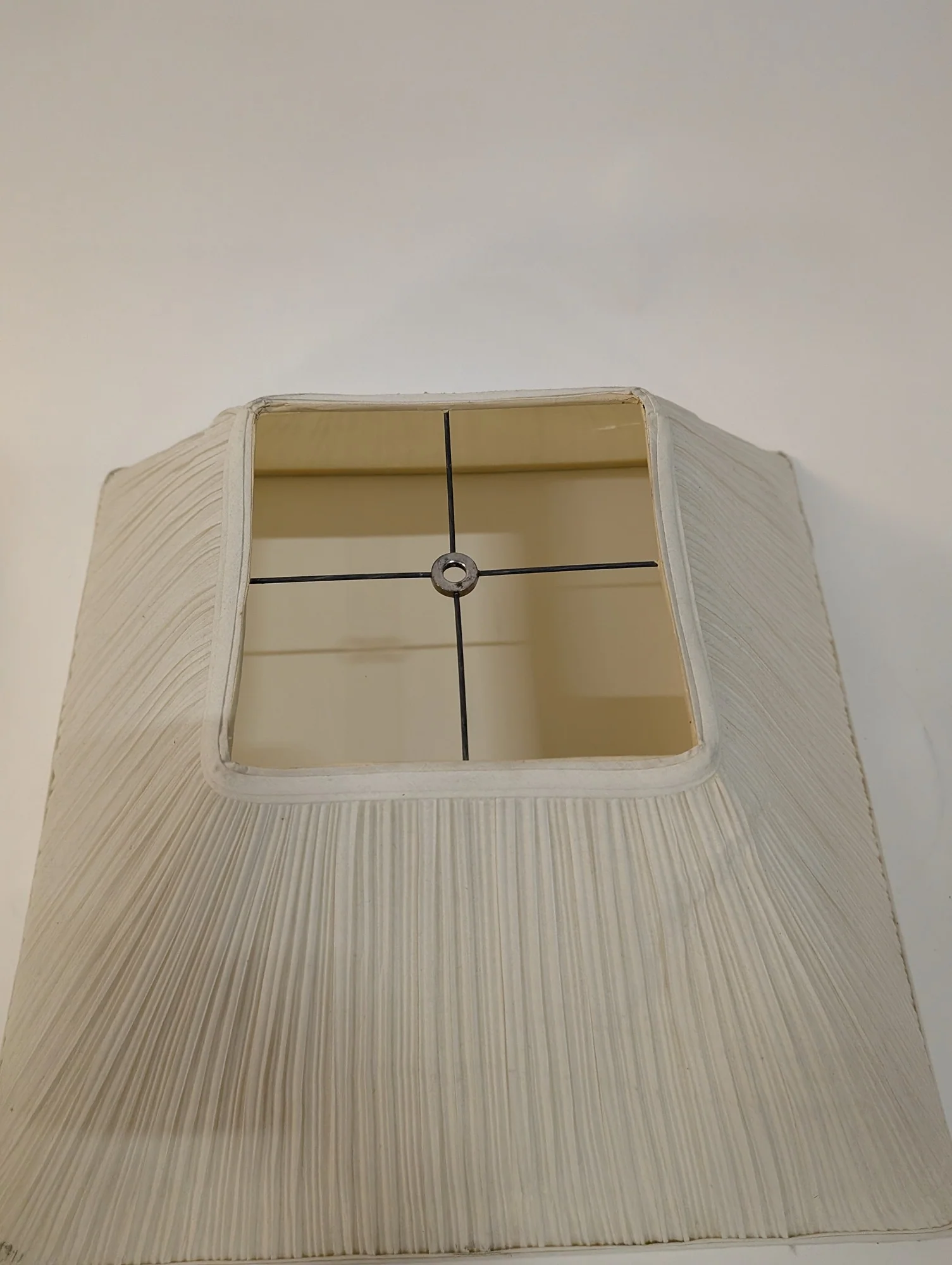 Pleated Fabric Tapered Square Lampshade, Off-White - Image 3