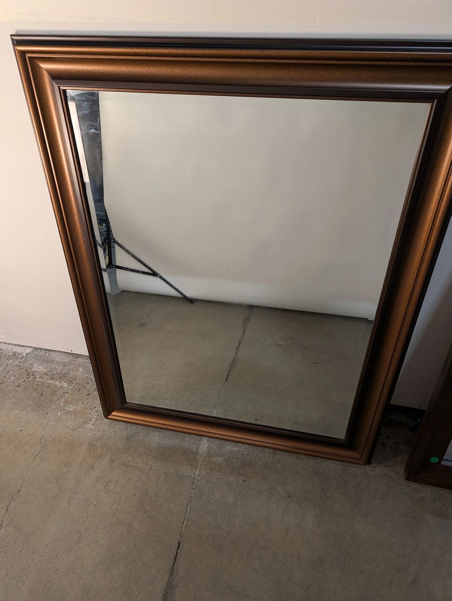 Bronze-Toned Wood Framed Rectangular Wall Mirror