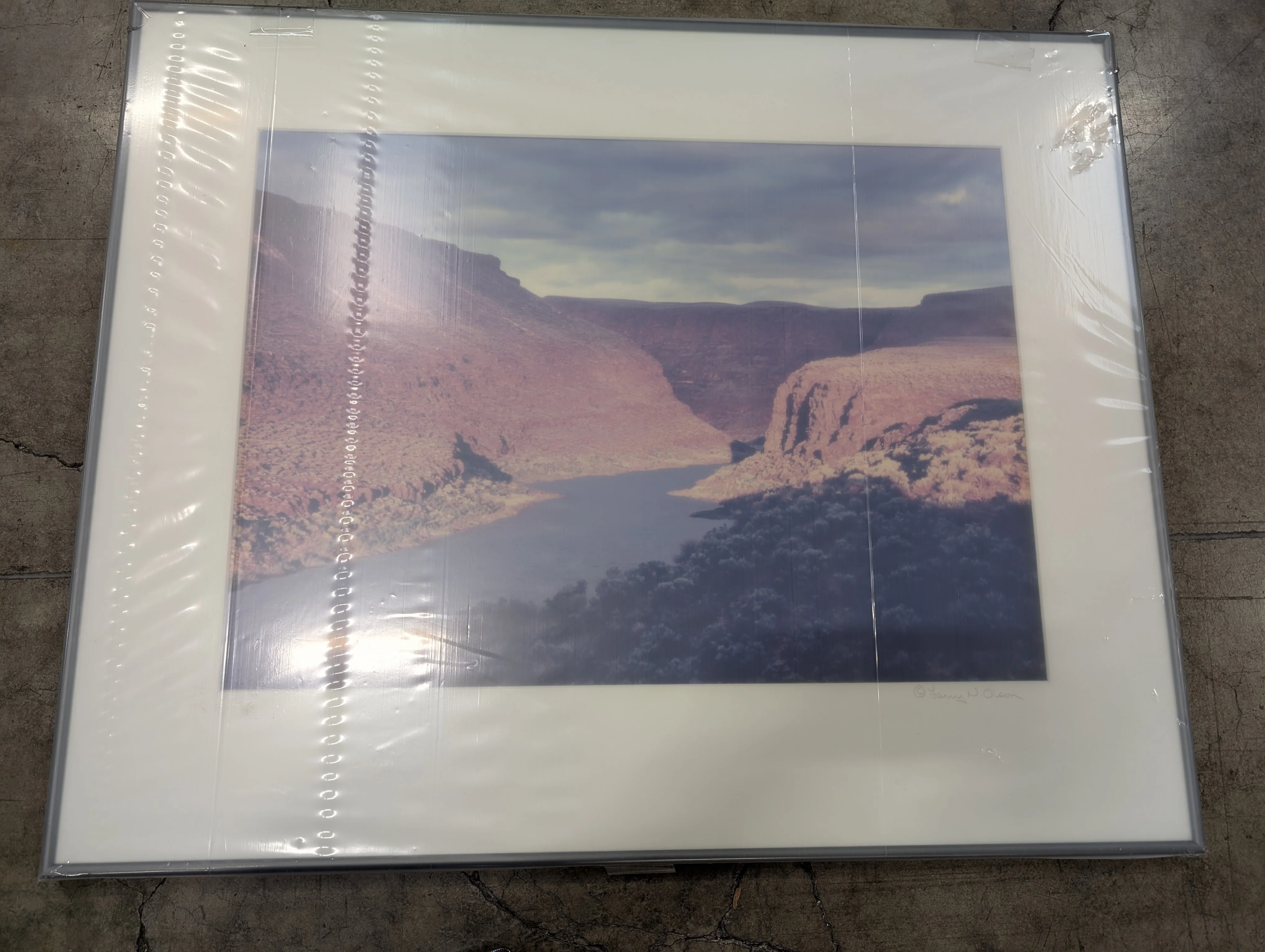 Scenic Canyon River Landscape Framed Wall Art Print - Image 2