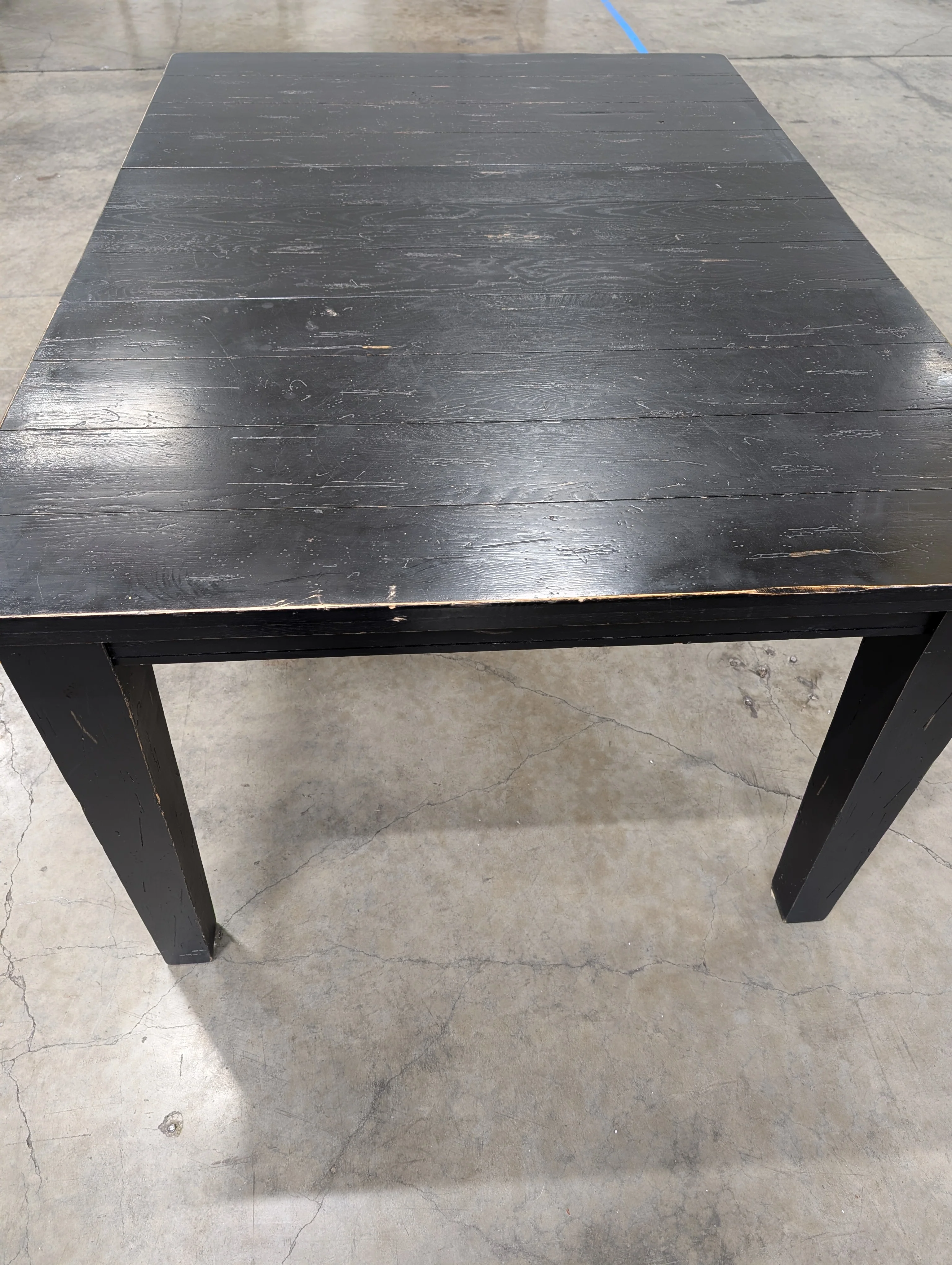 Rustic Dark Stained Wood Rectangular Dining Table - Image 2