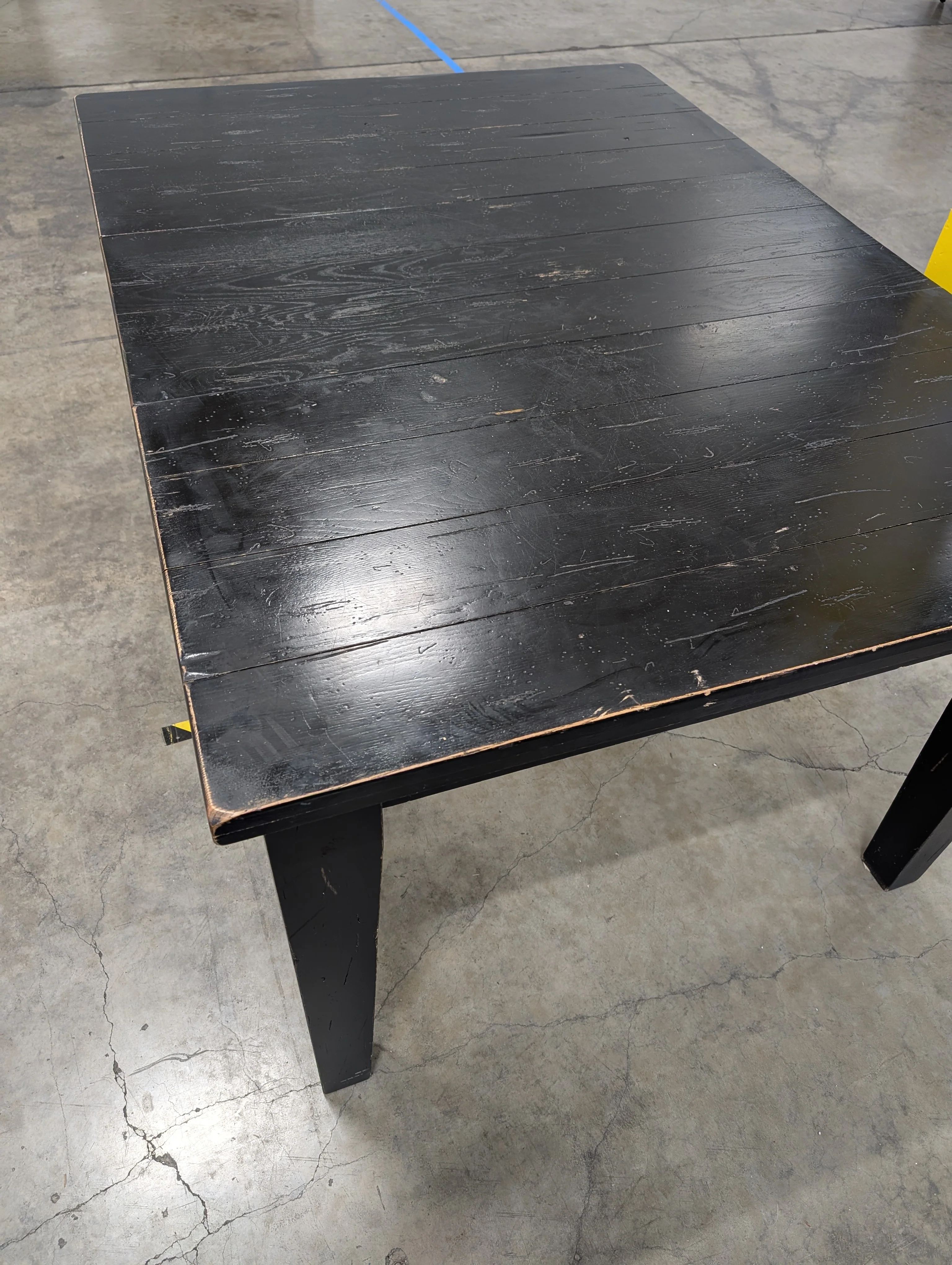 Rustic Dark Stained Wood Rectangular Dining Table - Image 3