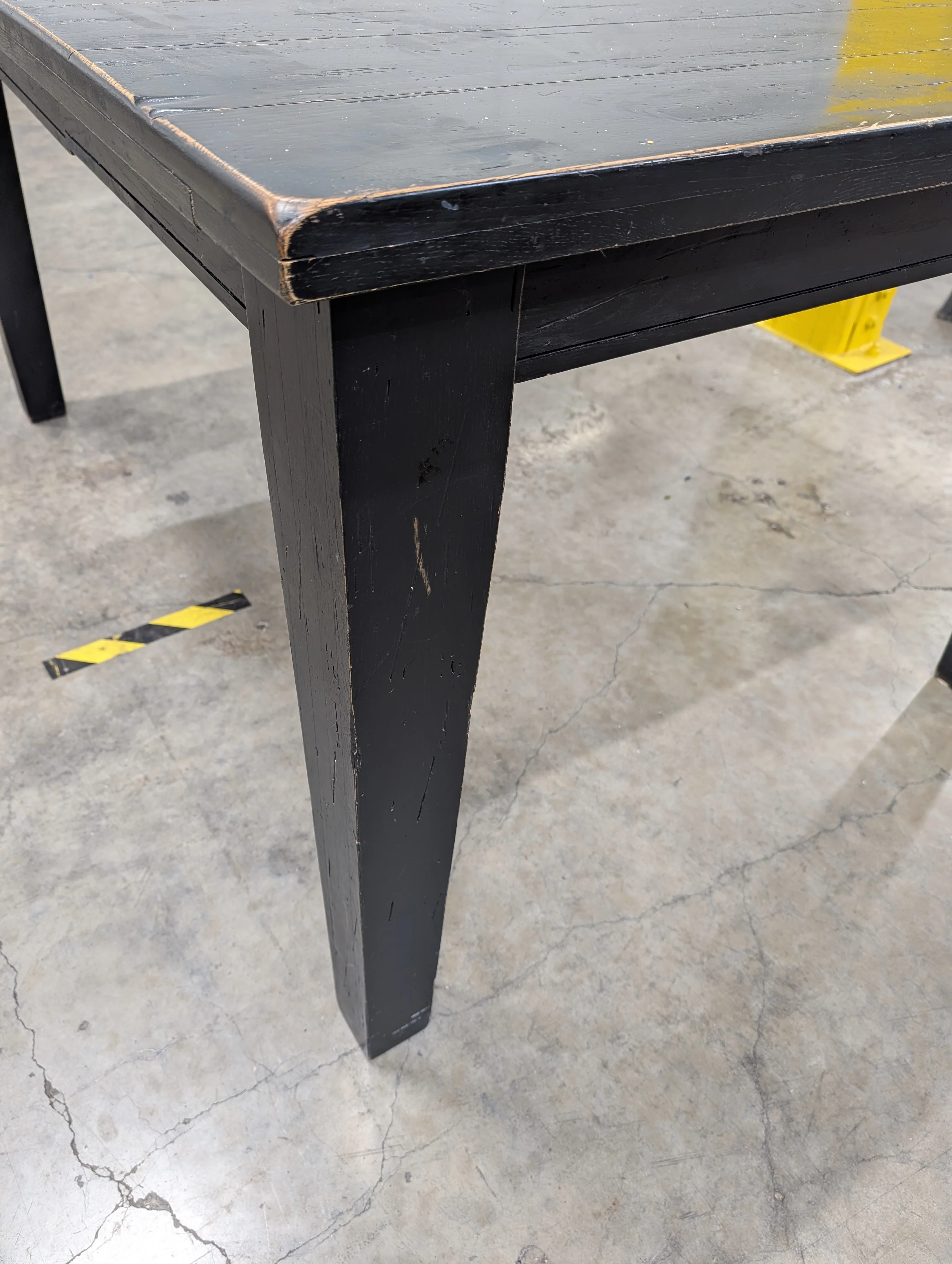 Rustic Dark Stained Wood Rectangular Dining Table - Image 5