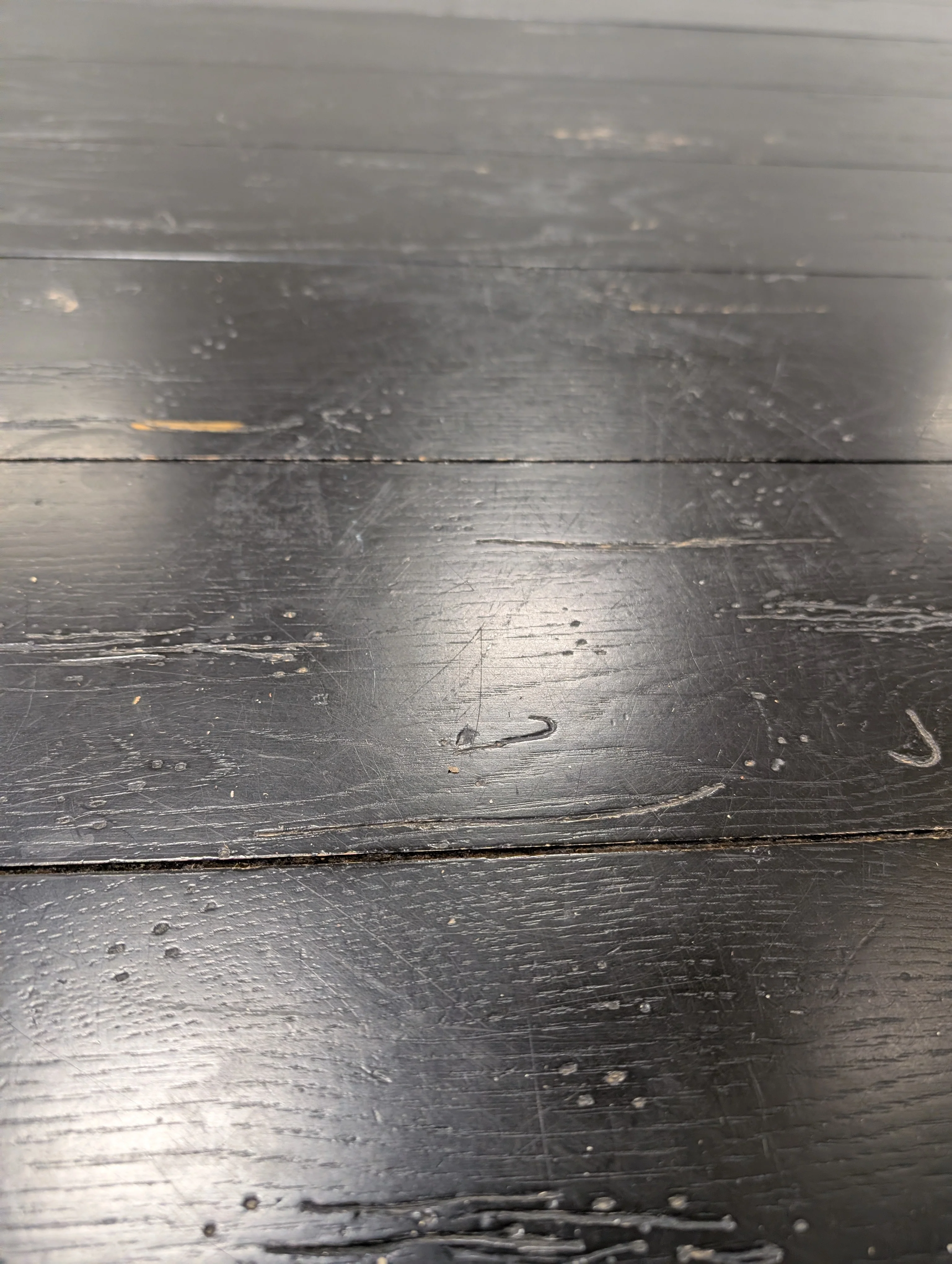 Rustic Dark Stained Wood Rectangular Dining Table - Image 6