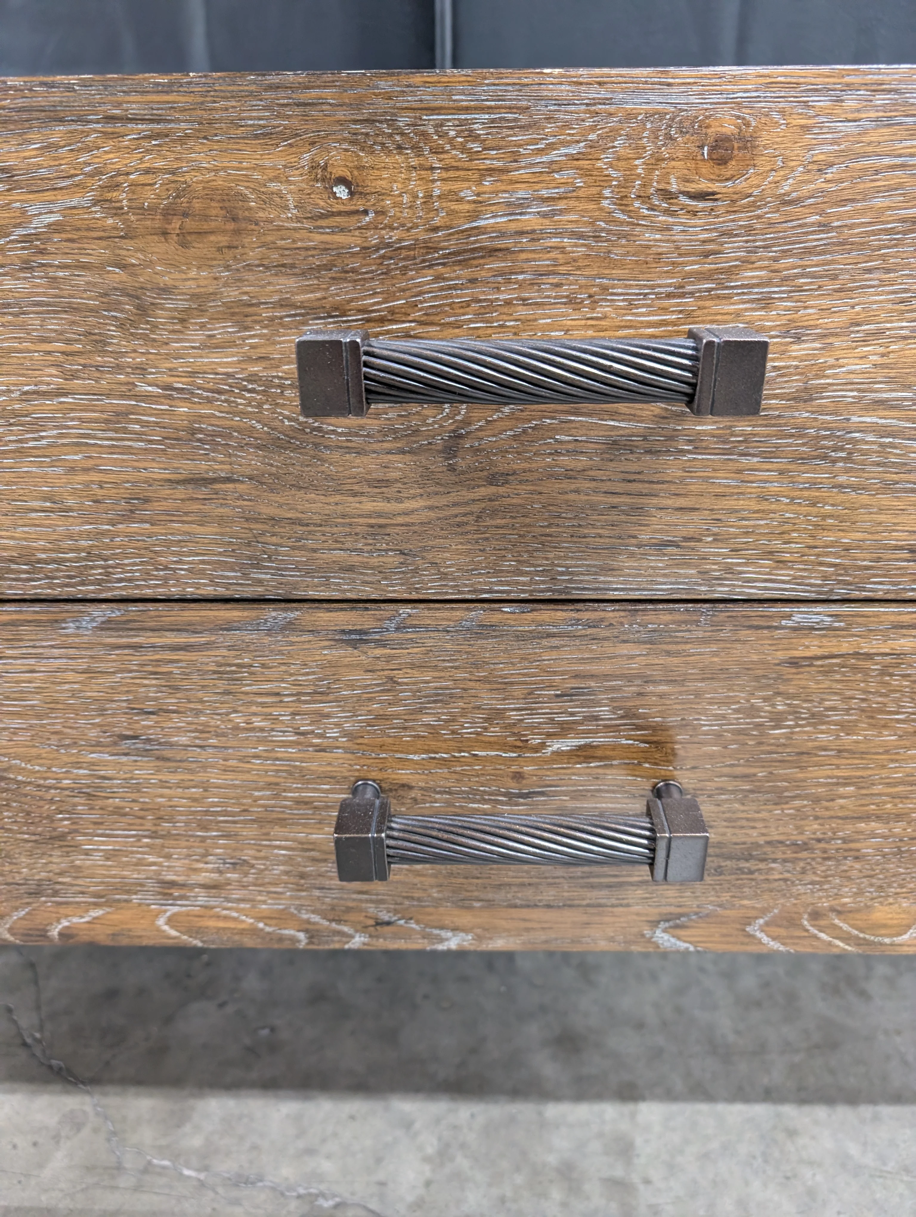Bassett Industrial Wood and Metal Six-Drawer Console Cabinet - Image 4