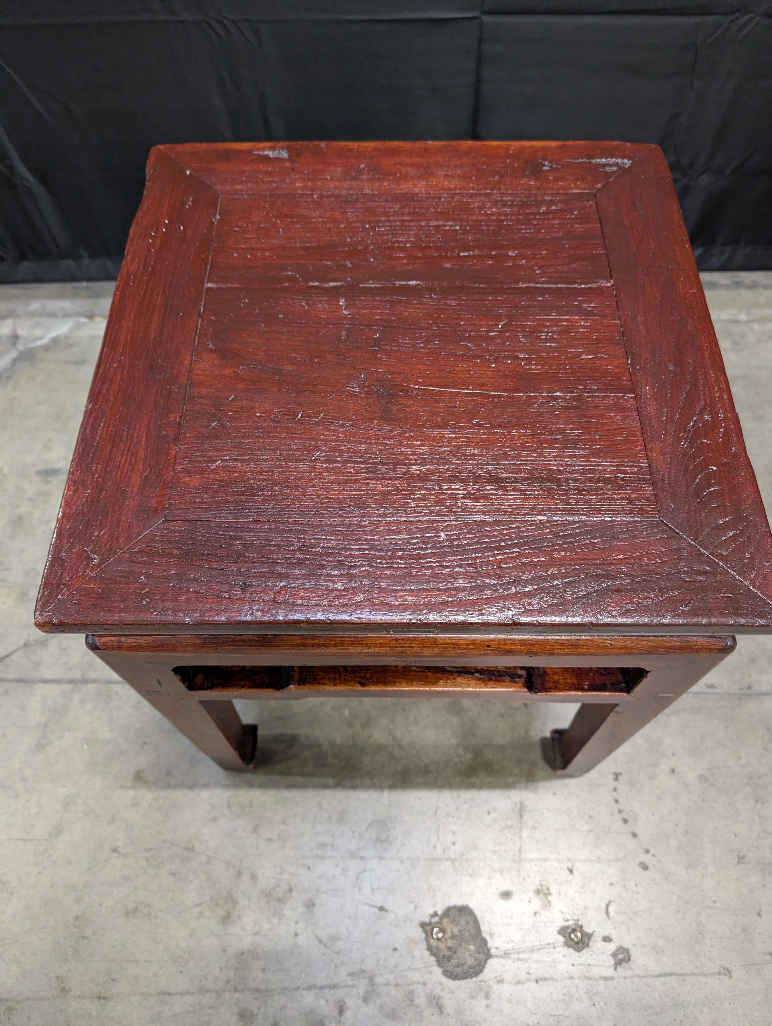 Richly Stained Wood Square Side Table - Image 3