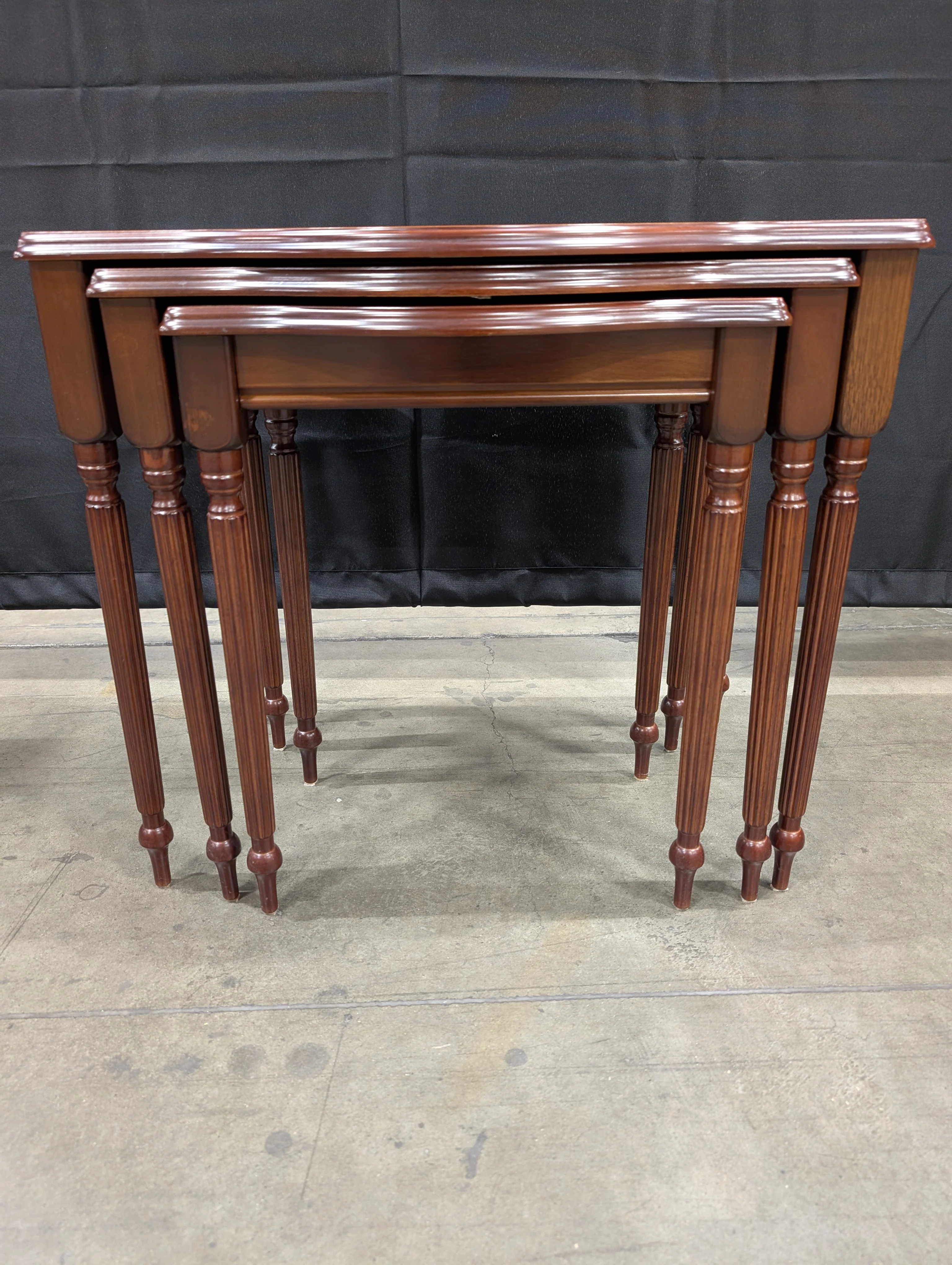 Bombay Wood Nesting Tables Set of 3 - Dark Cherry Finish