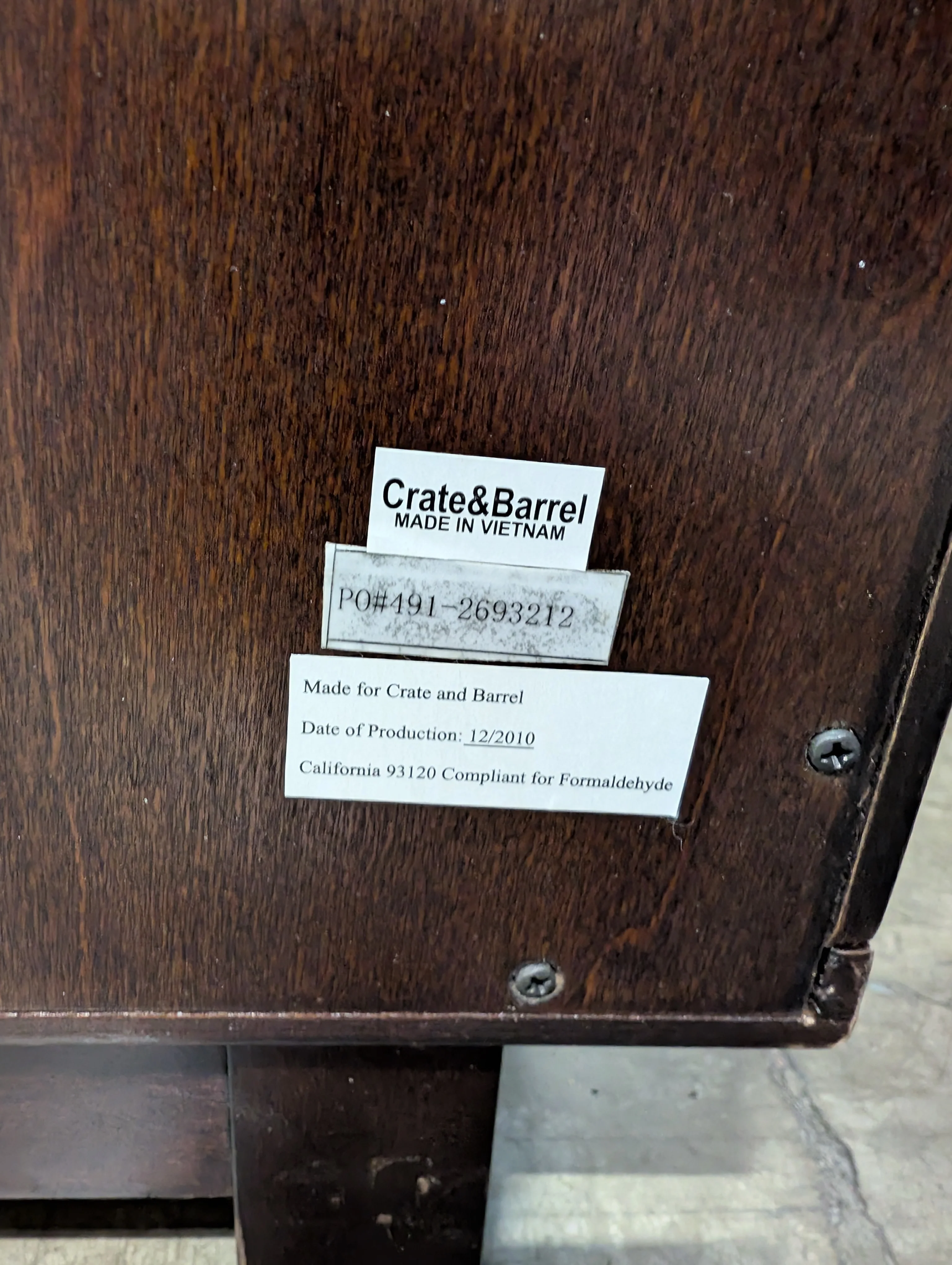 CRATE&BARREL Dark Wood Storage Cabinet - Image 5