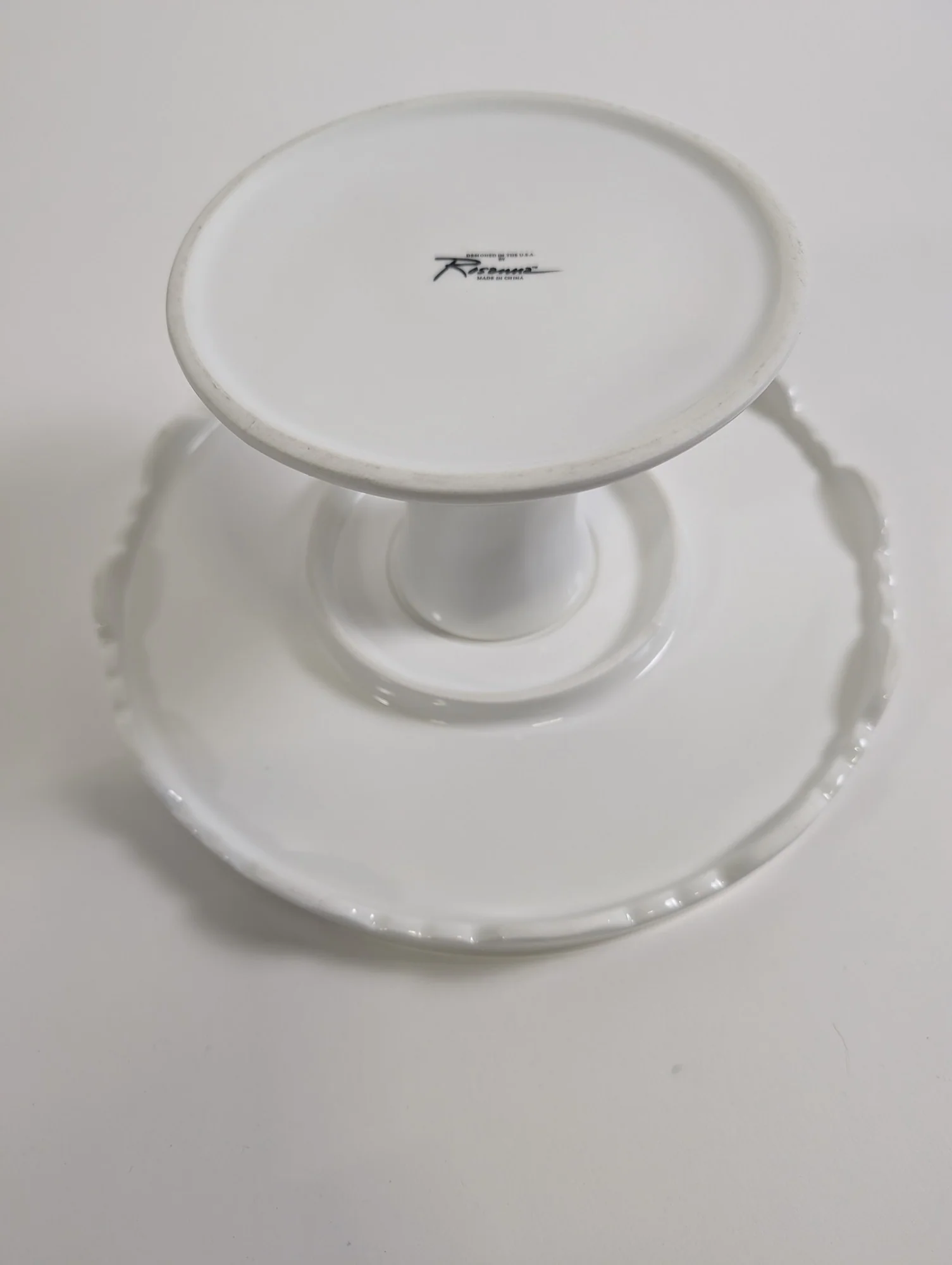Rosanna Scalloped Edge White Pedestal Cake Stand - Image 5