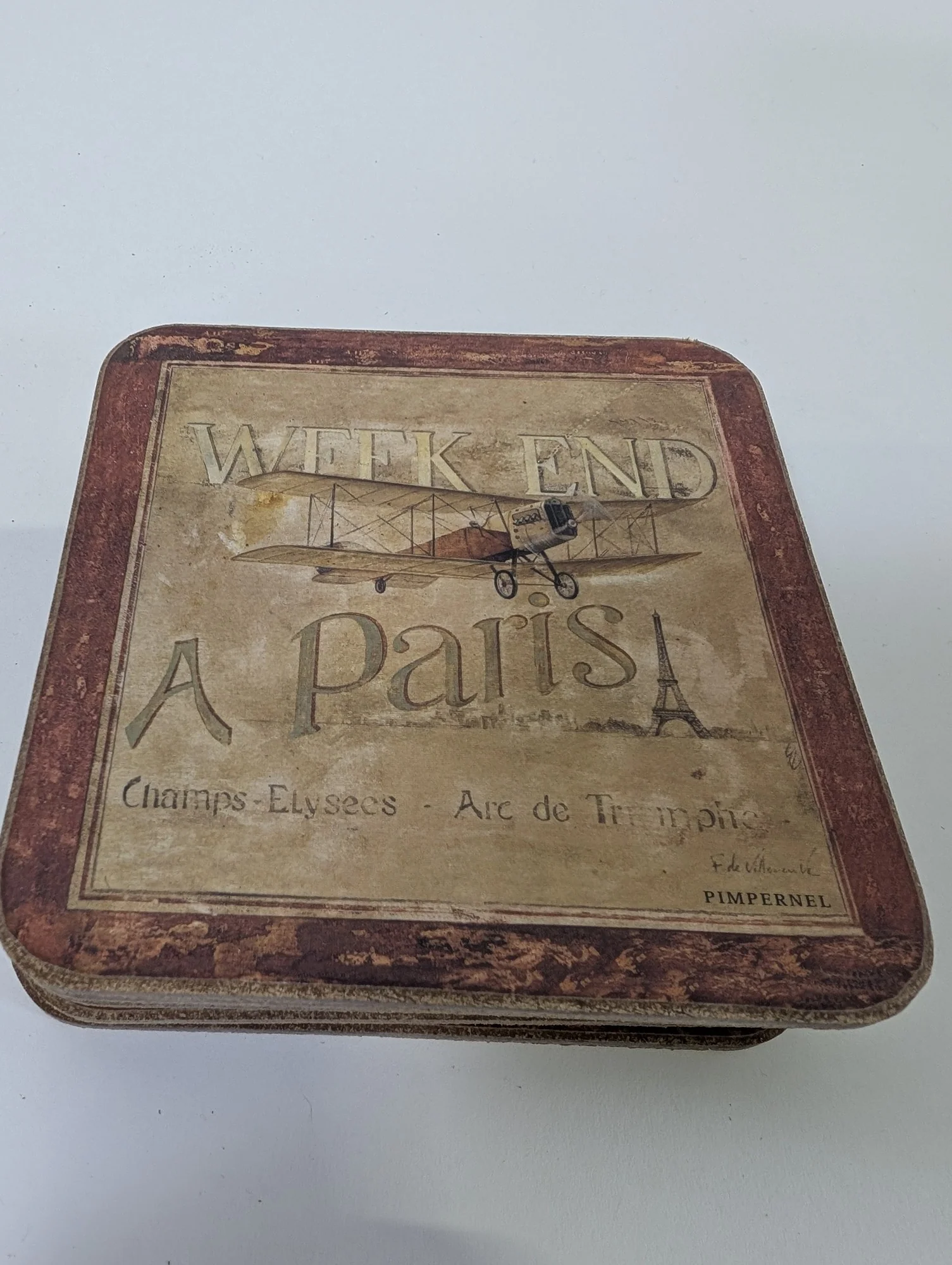 PIMPERNEL Parisian Vintage Style Airplane Coasters Set of 6 - Image 3