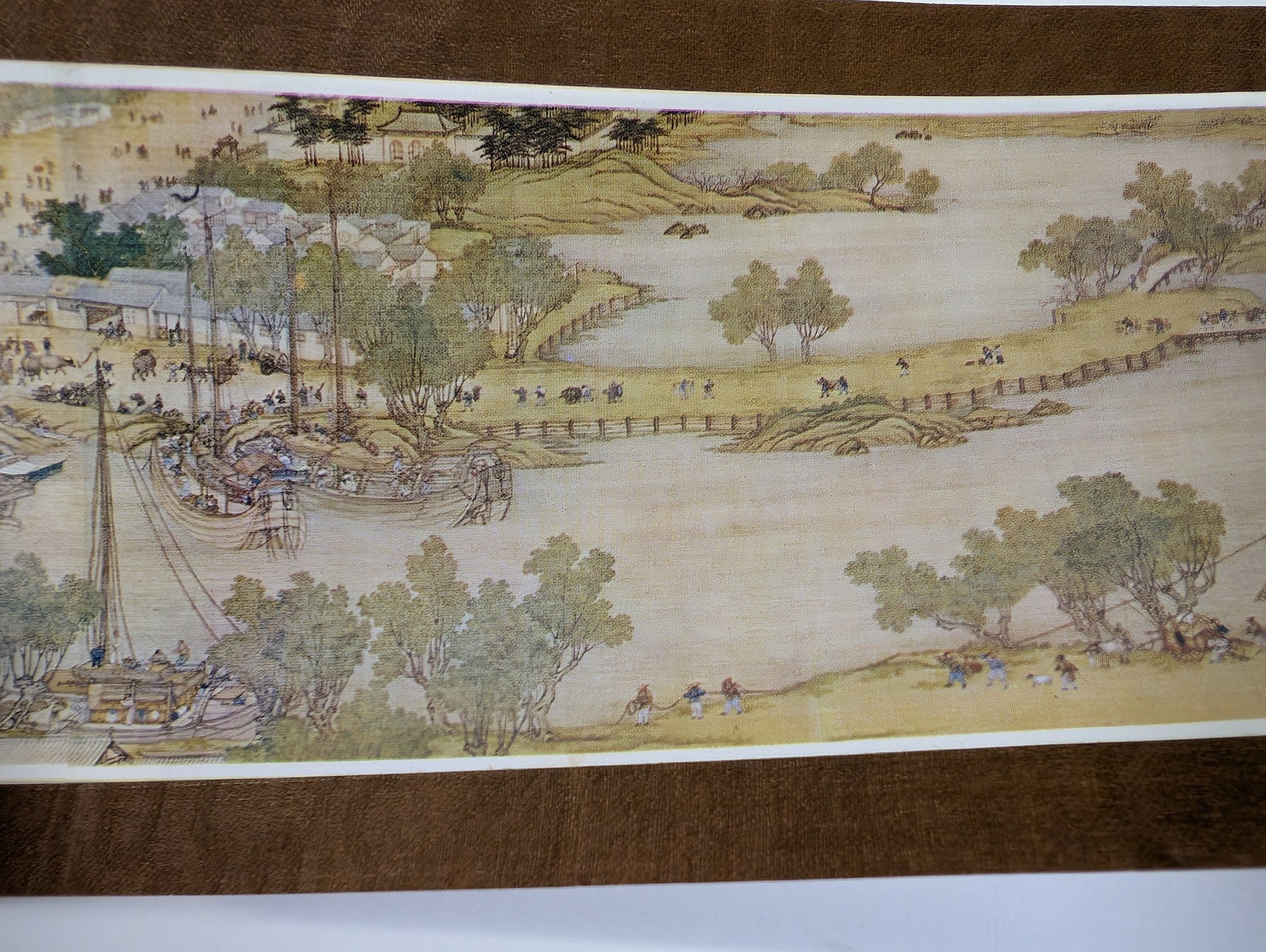 Chinese Qing Court Qingming Shanghe Tu Art Scroll Reproduction - Image 5