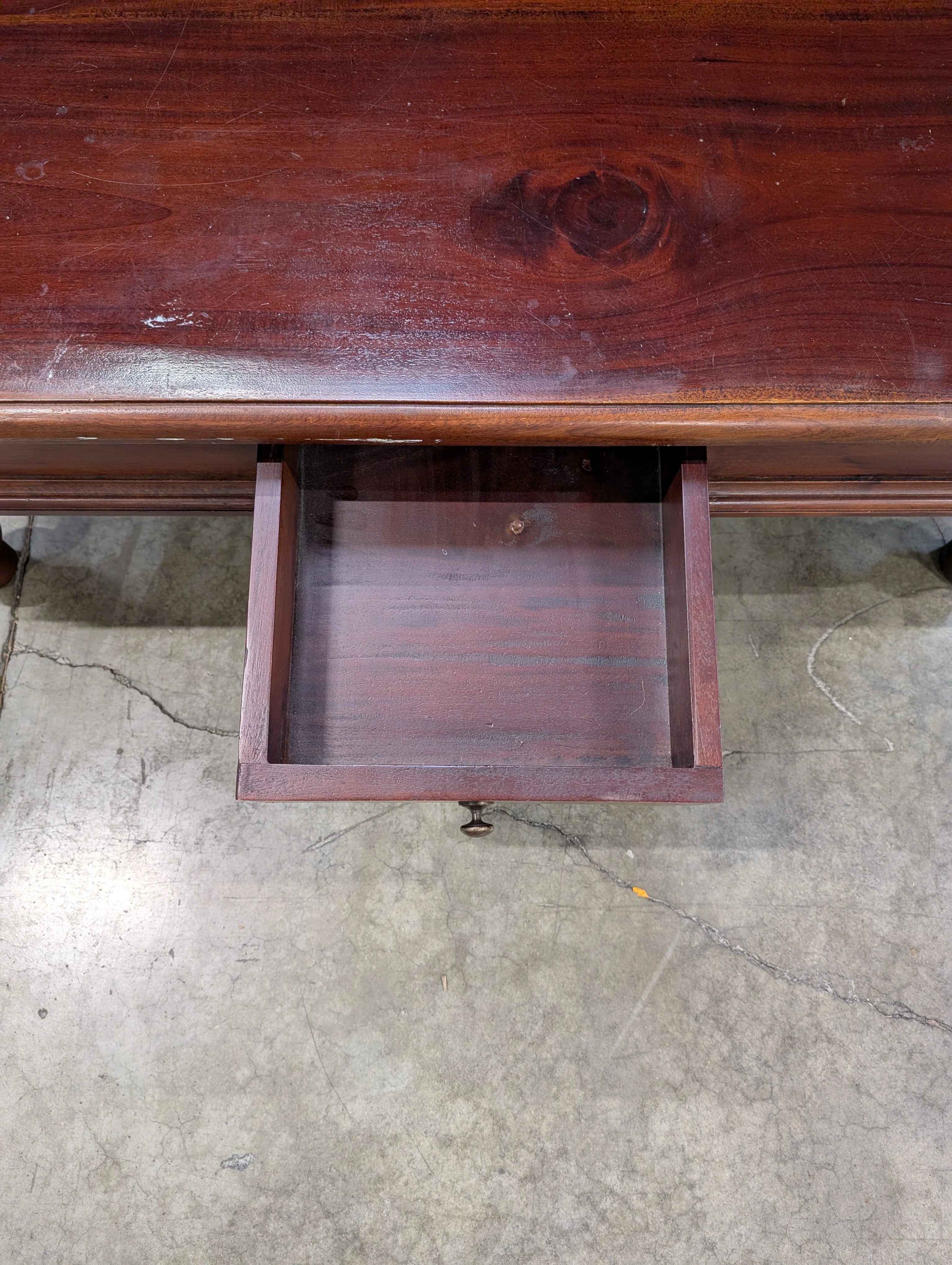 Classic Dark Stained Wood Rectangular Coffee Table - Image 3