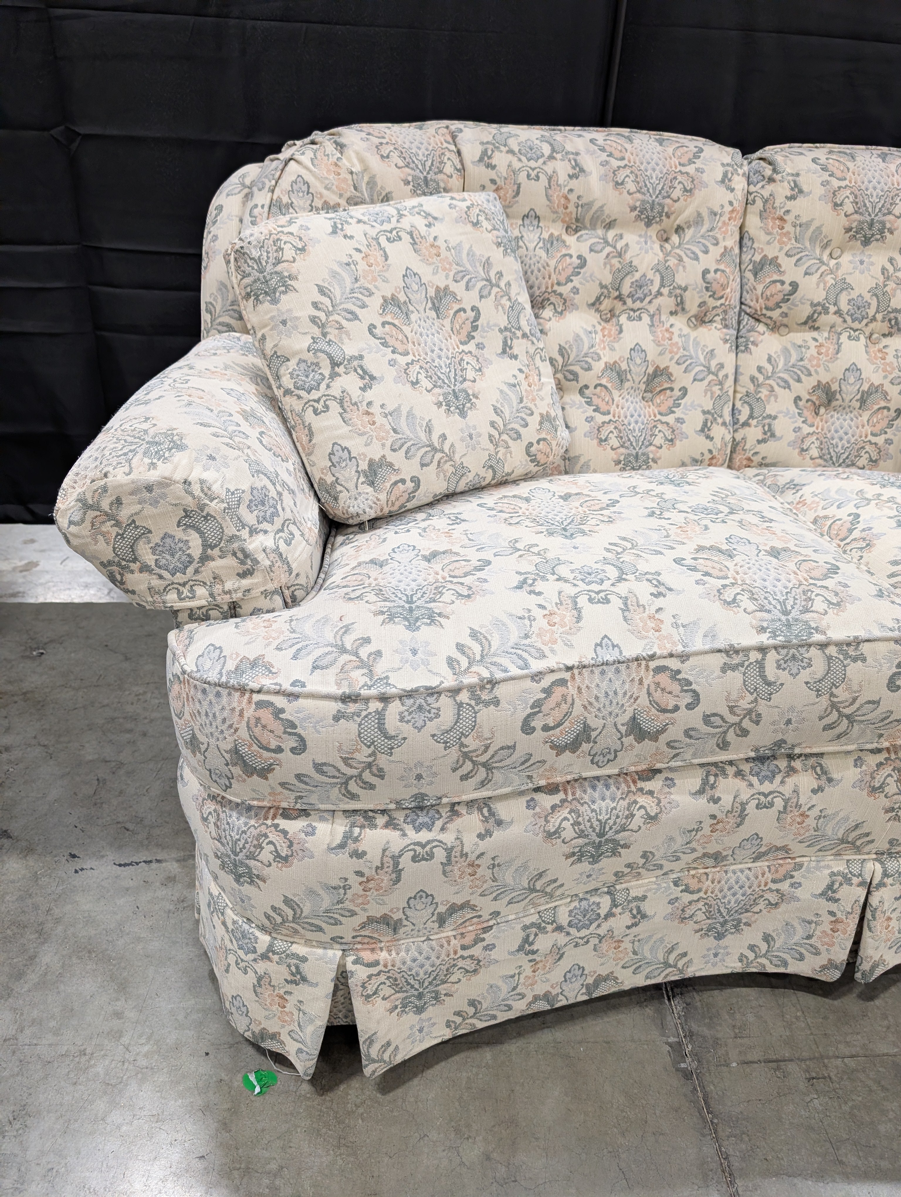 Broyhill Loveseat with Floral Damask Pattern & Rolled Arms - Image 3