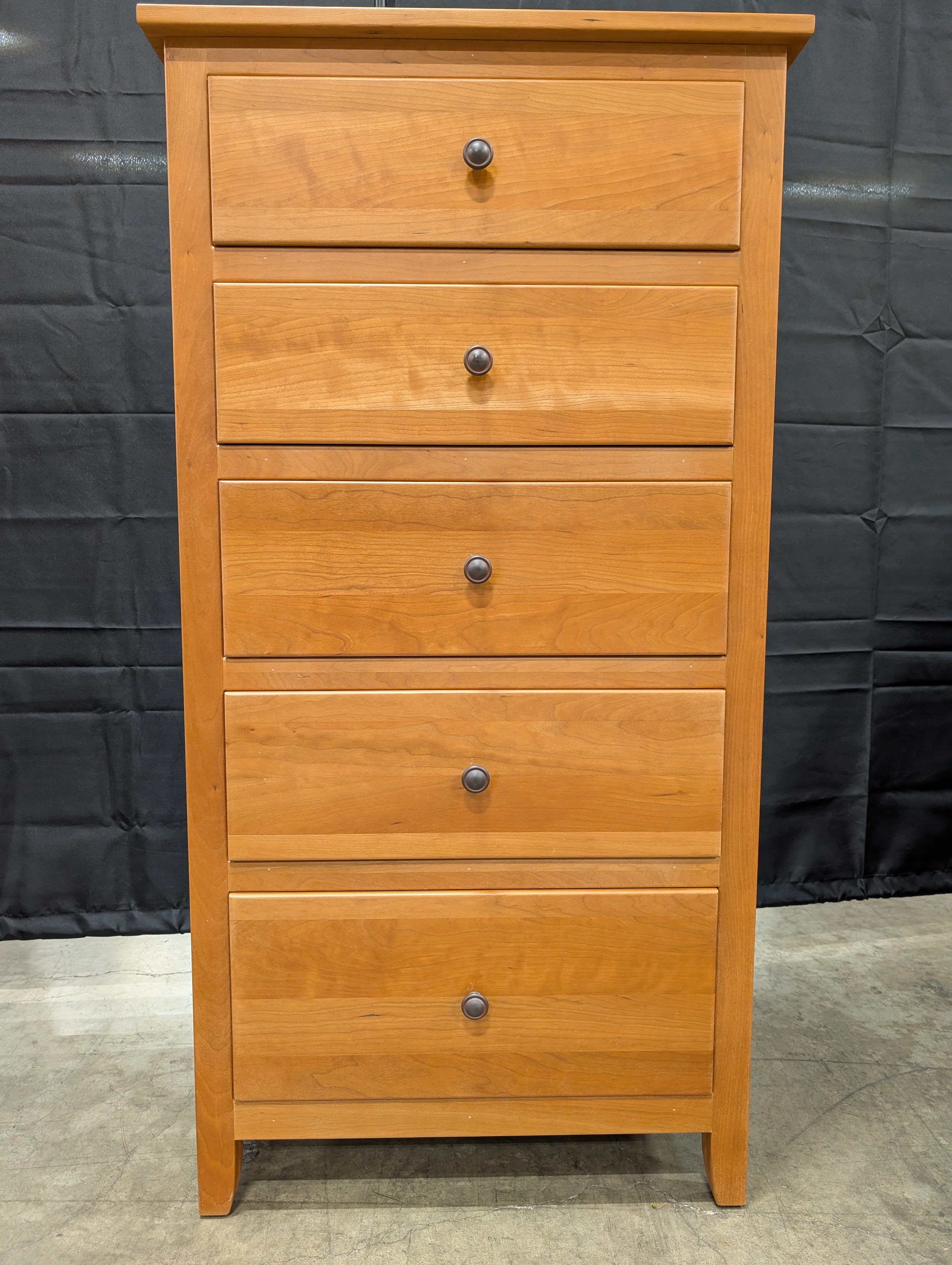 Classic Cherry Wood 5-Drawer Tall Chest - Very Good Condition Storage - Image 2