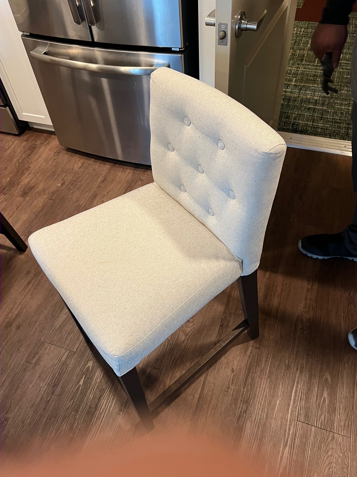 Stylish Light Beige Fabric Upholstered Dining Chair with Button Tufting - Image 5