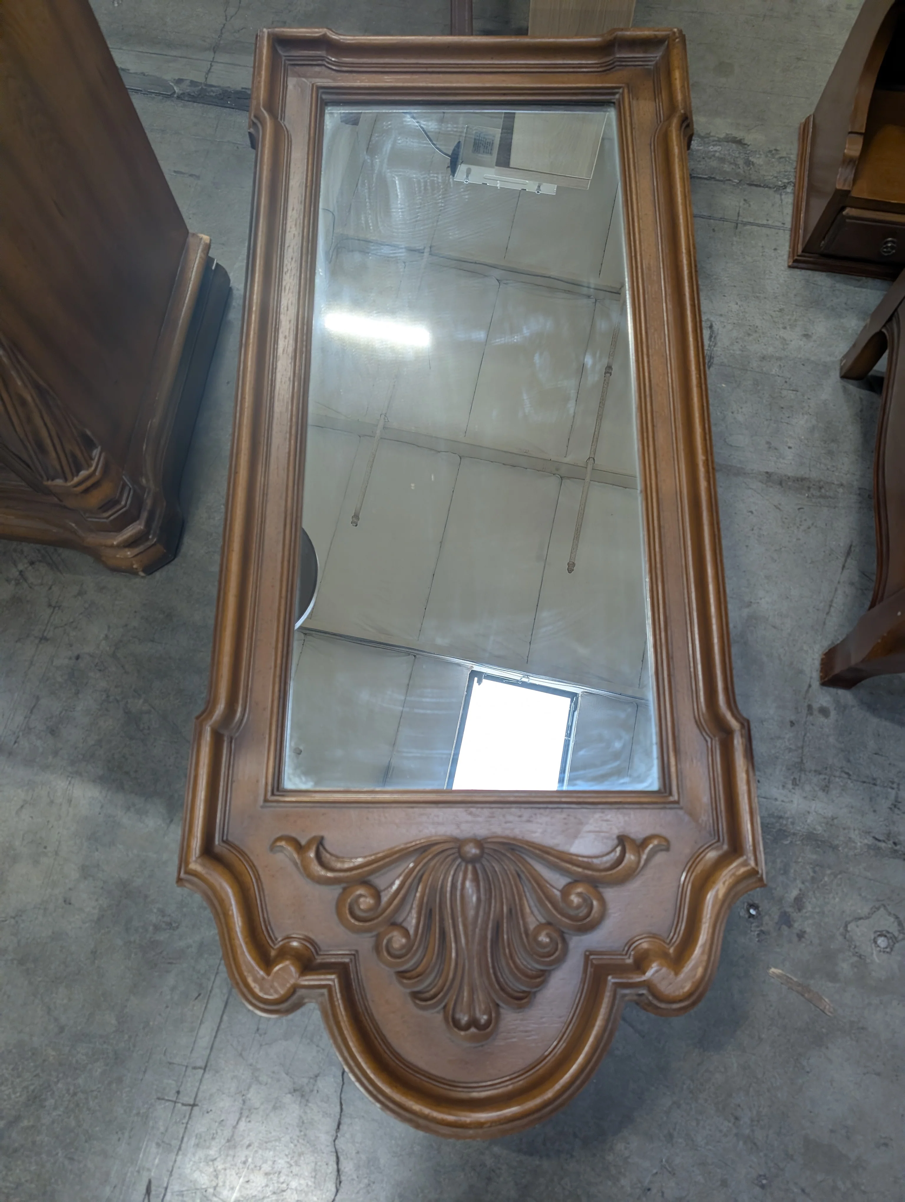 Ornate Traditional Dark Wood Dresser with Nine Drawers and Two Carved Mirrors - Image 13
