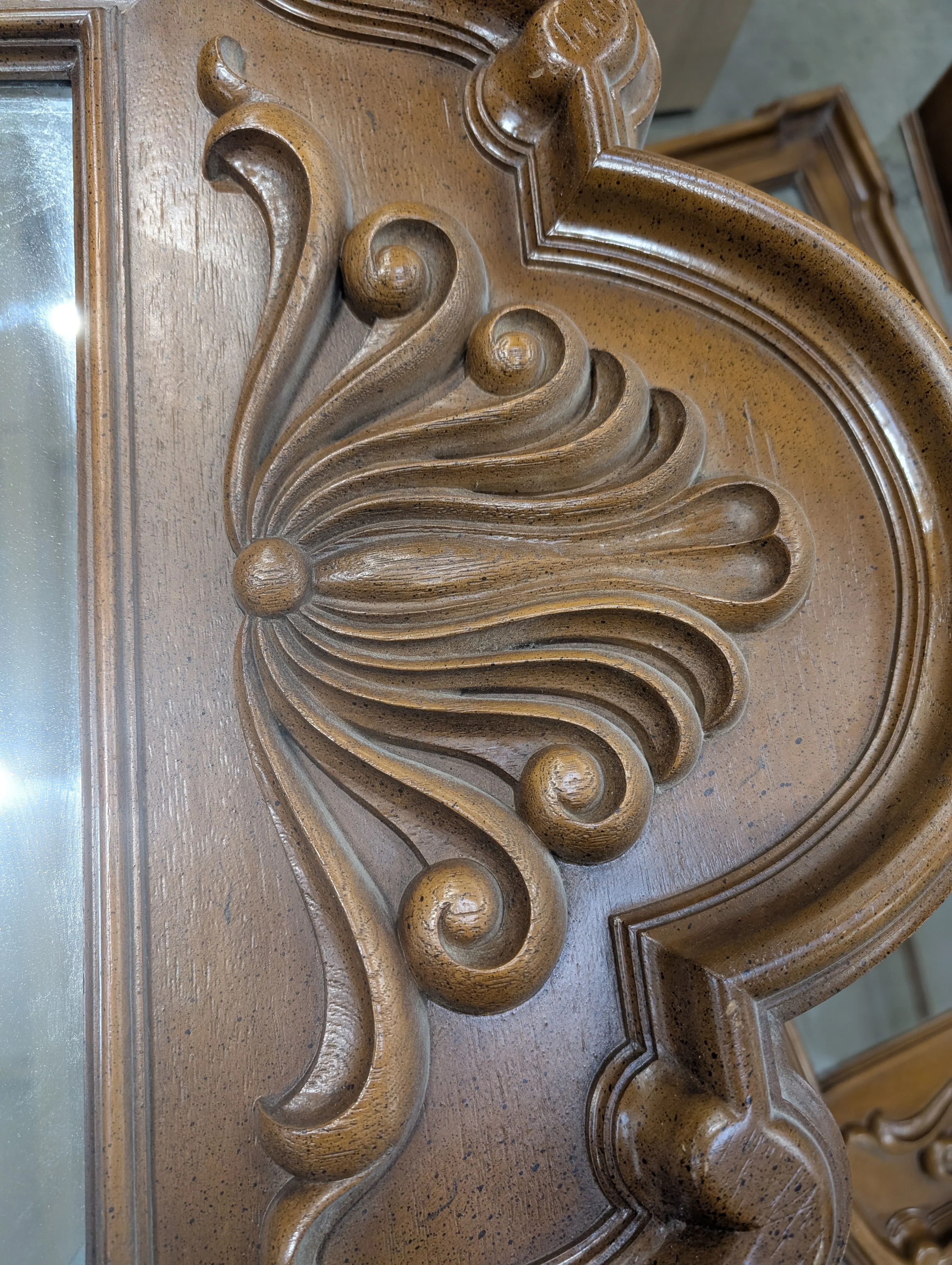 Ornate Traditional Dark Wood Dresser with Nine Drawers and Two Carved Mirrors - Image 15