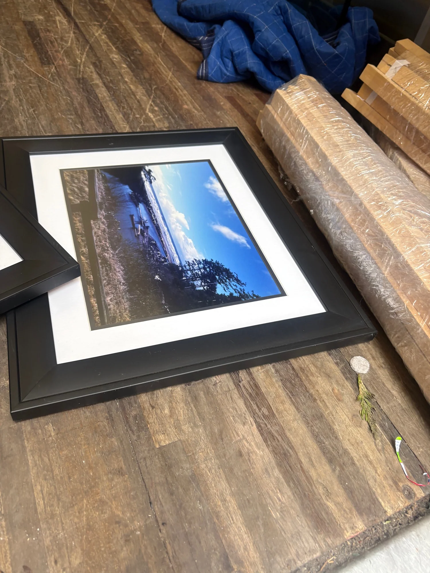 Sleek Black Picture Framed Beach Photo